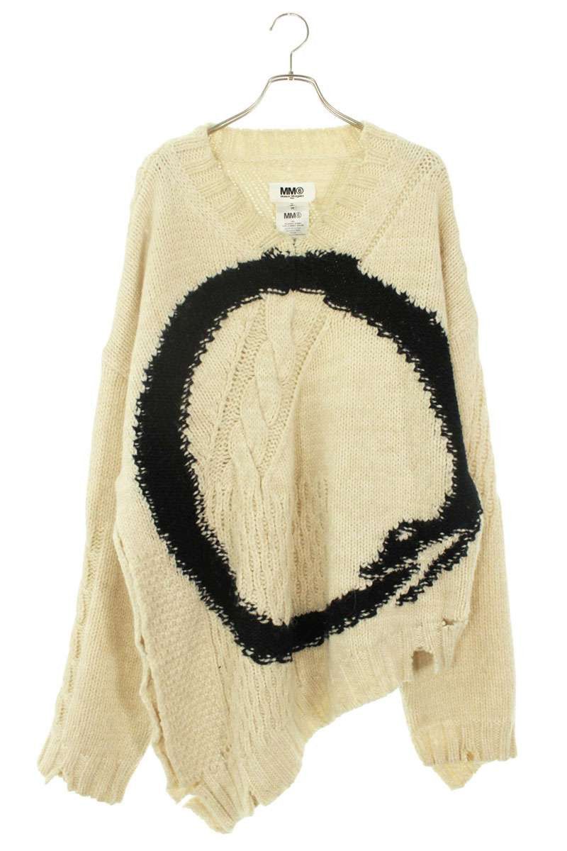 M S Oversized Knit Sweater White Size M