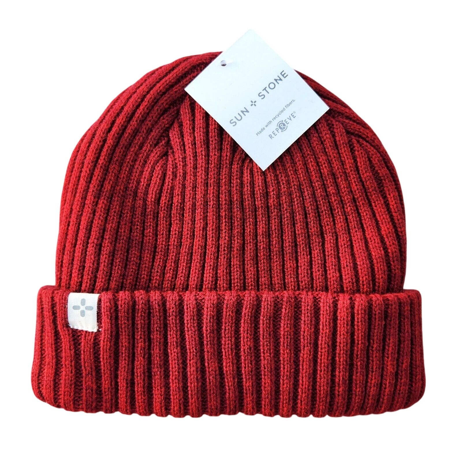 The Unbranded Brand Sun + Stone Men's Burgundy Double Knit Beanie Hat One Size Size ONE SIZE - 2 Thumbnail