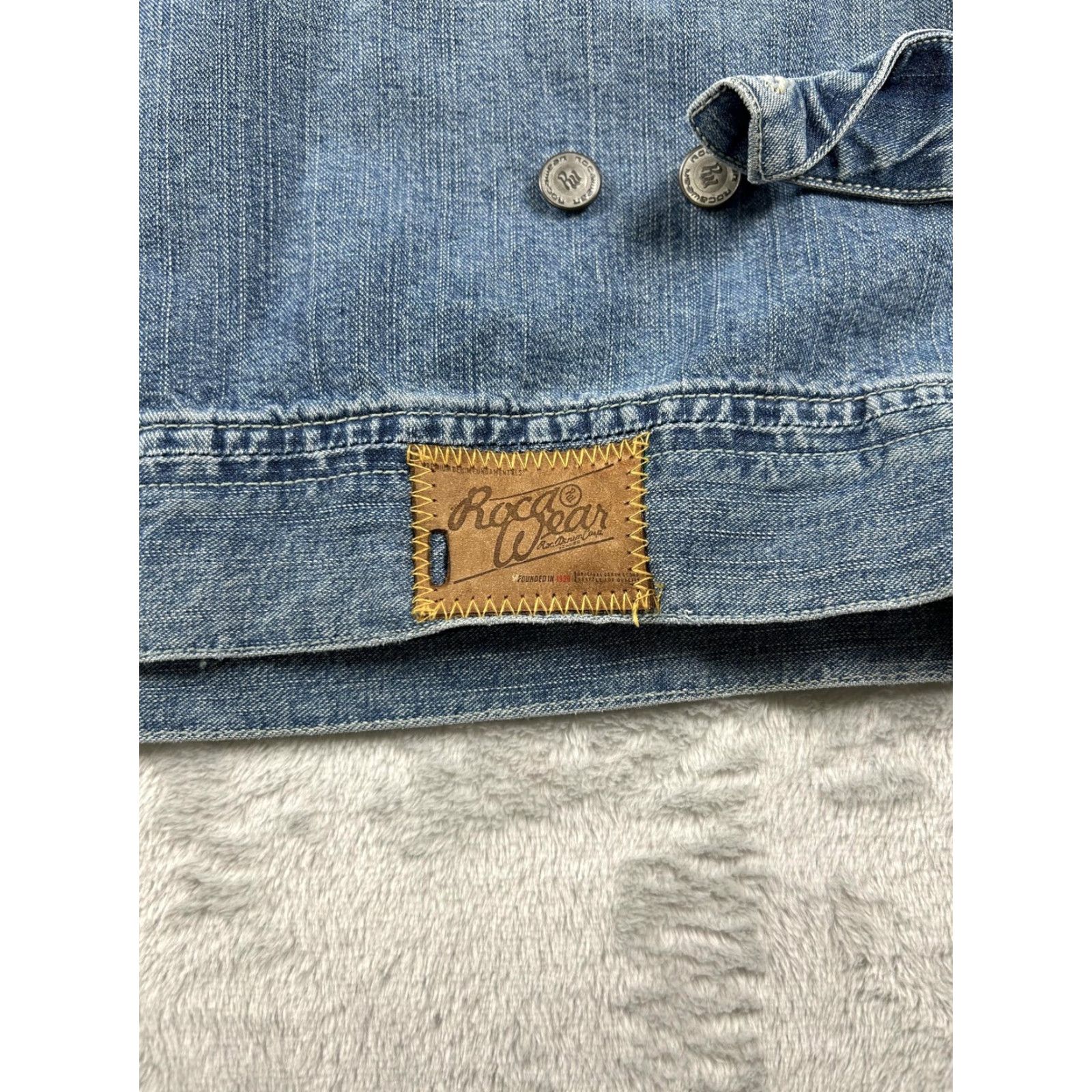 Rocawear VINTAGE Rocawear Jacket Mens 3XL Blue Denim Y2K Chore Coat Denim Skater 00s Size US XXL / EU 58 / 5 - 7 Thumbnail