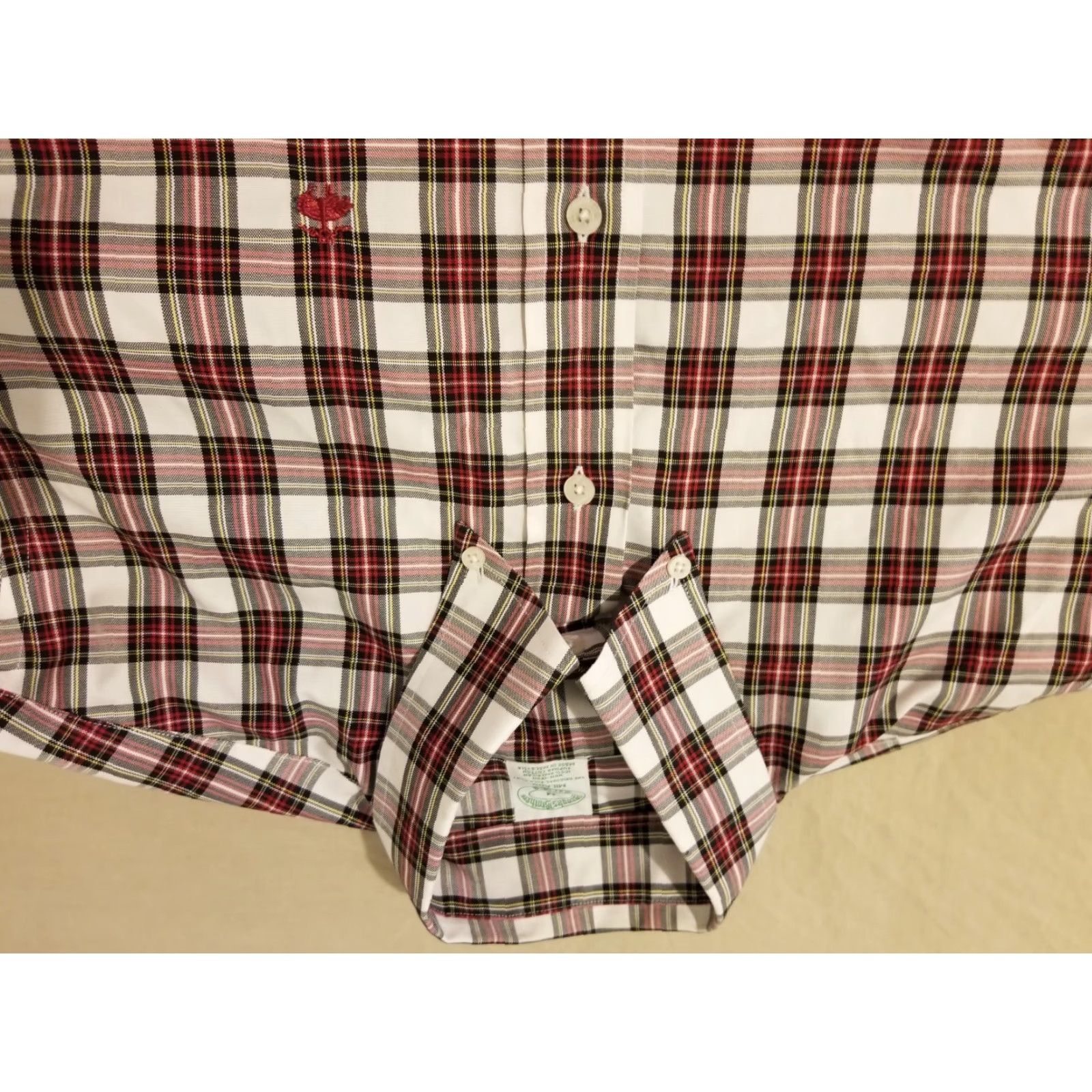 Brooks Brothers Brooks Brothers Shirt Mens Plaid Button-Up Cotton Red M Medium Long Sleeve Button-Up Shirt Size 40R - 2 Thumbnail