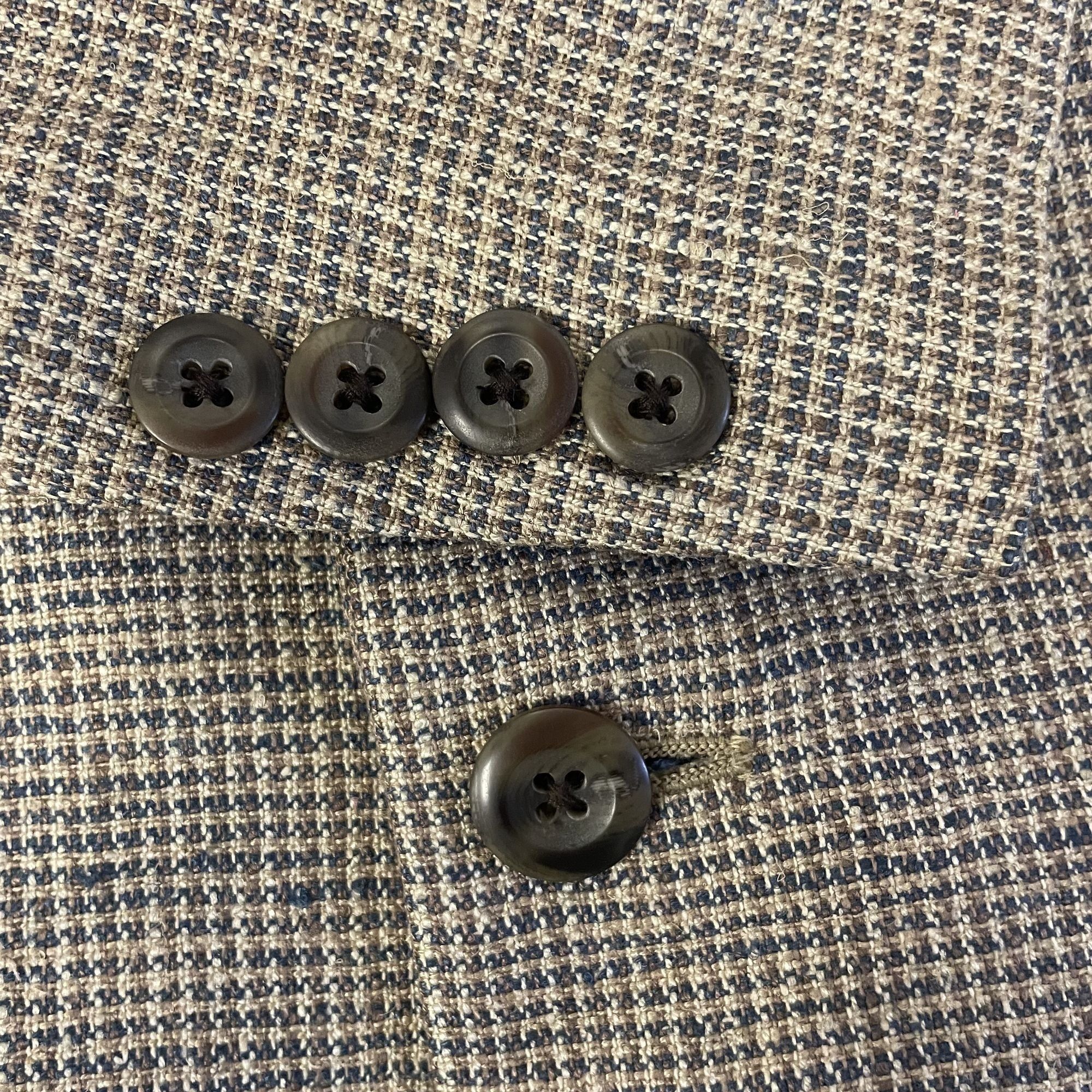 Savile Row Savile Row Gray Check Sport Coat 100% SILK Jacket 3 Btn Size 44R - 4 Thumbnail