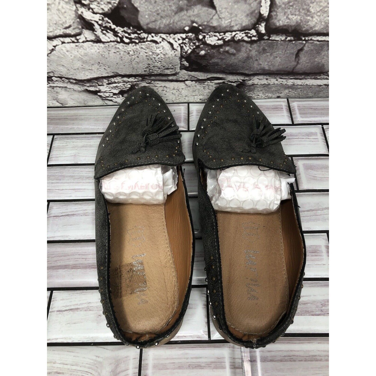 Other Mi.iM Suede Leather Studded Kiltie Loafer Slip On Mules Flat Size US 7.5 / IT 37.5 - 5 Thumbnail
