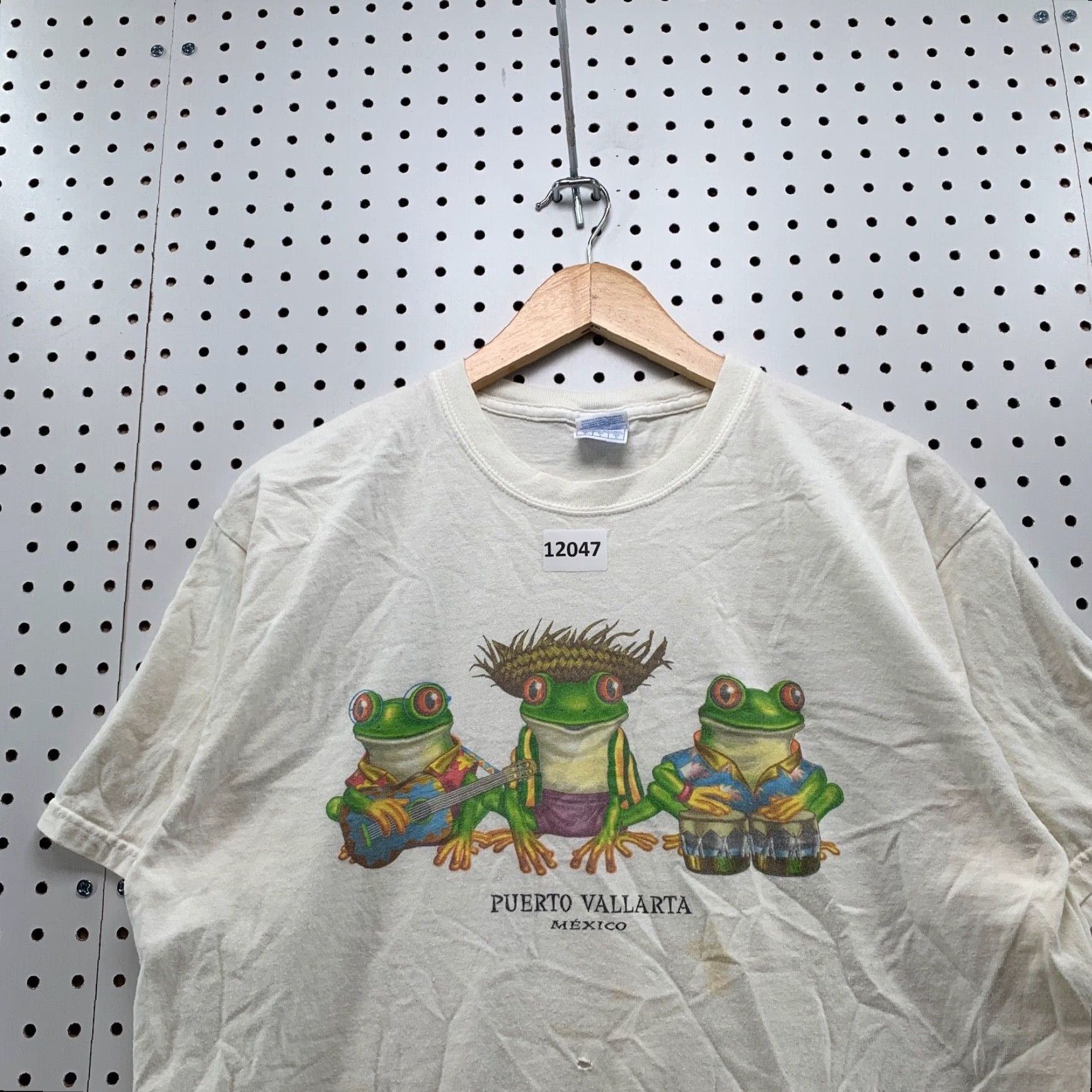 Vintage VINTAGE Mexico Cotton T-Shirt Adult Large White Logo Nature Puerto Vallarta Frogs 90s Size US L / EU 52-54 / 3 - 5 Thumbnail