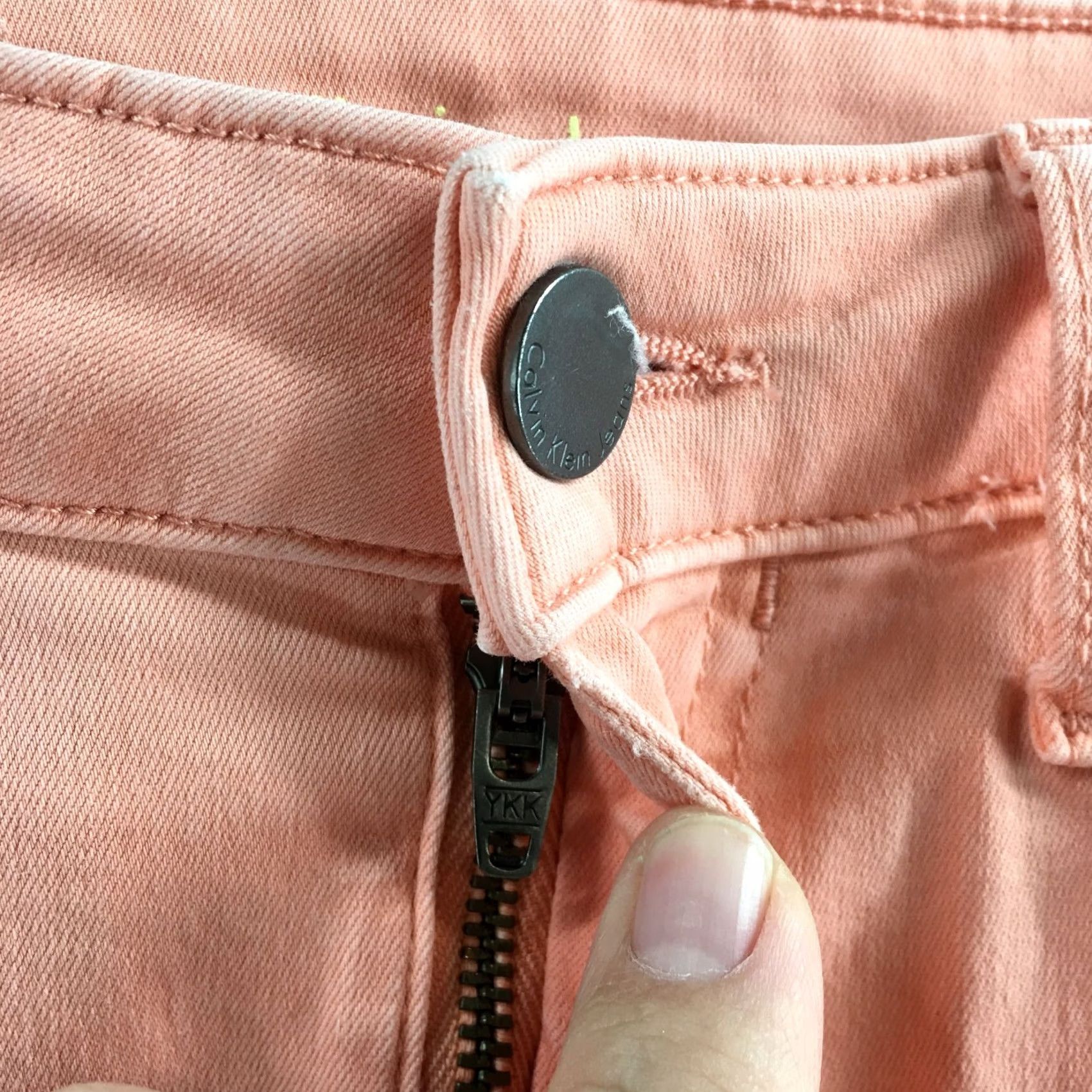 Calvin Klein Calvin Klein Ankle Skinny Pants Womens 10 Peach Cotton Blend Mid Rise Flat Front Size 32" / US 10 / IT 46 - 5 Thumbnail