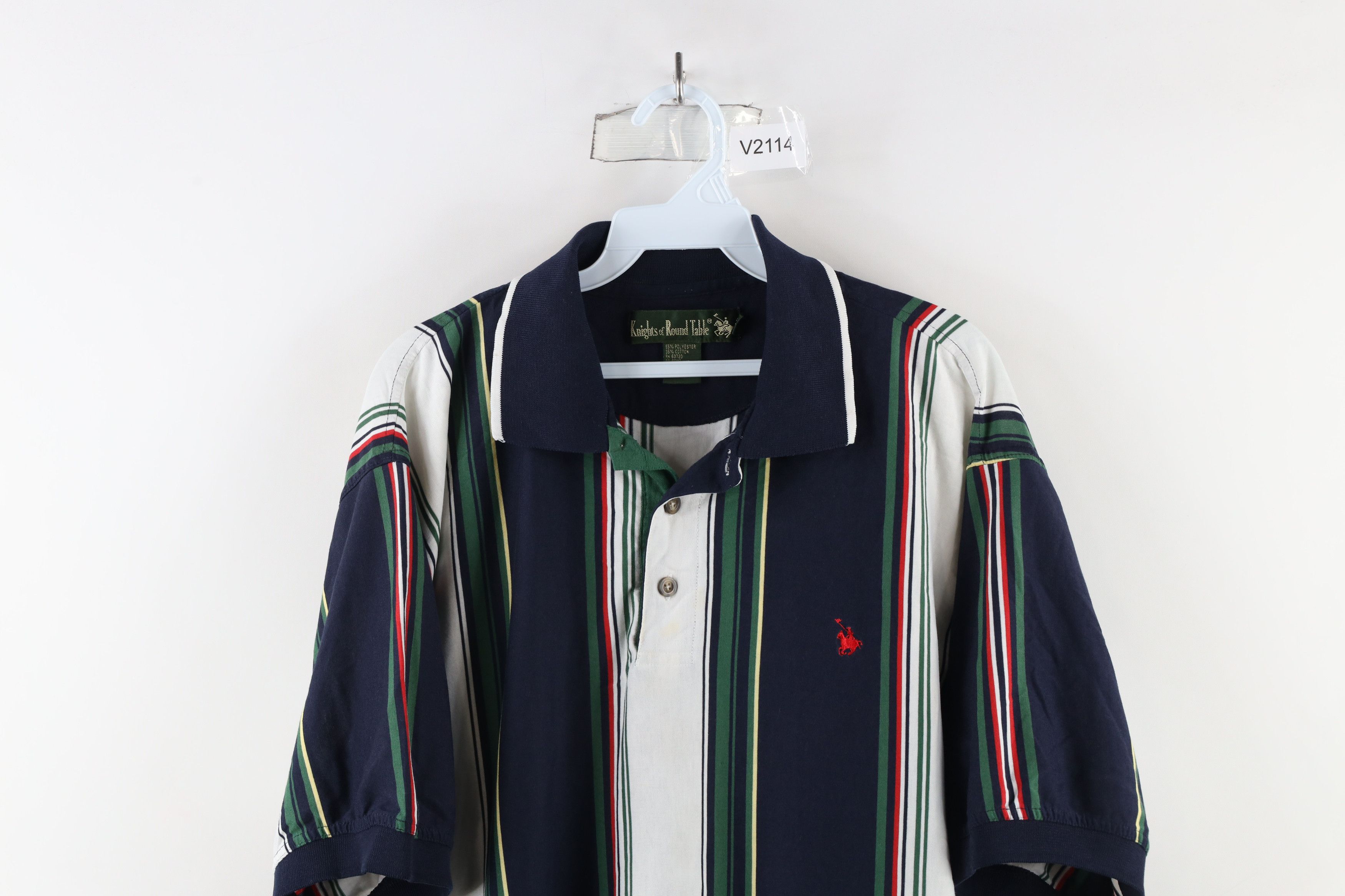 Vintage Vintage 90s Streetwear Rainbow Striped Collared Polo Shirt Size US XXL / EU 58 / 5 - 2 Thumbnail