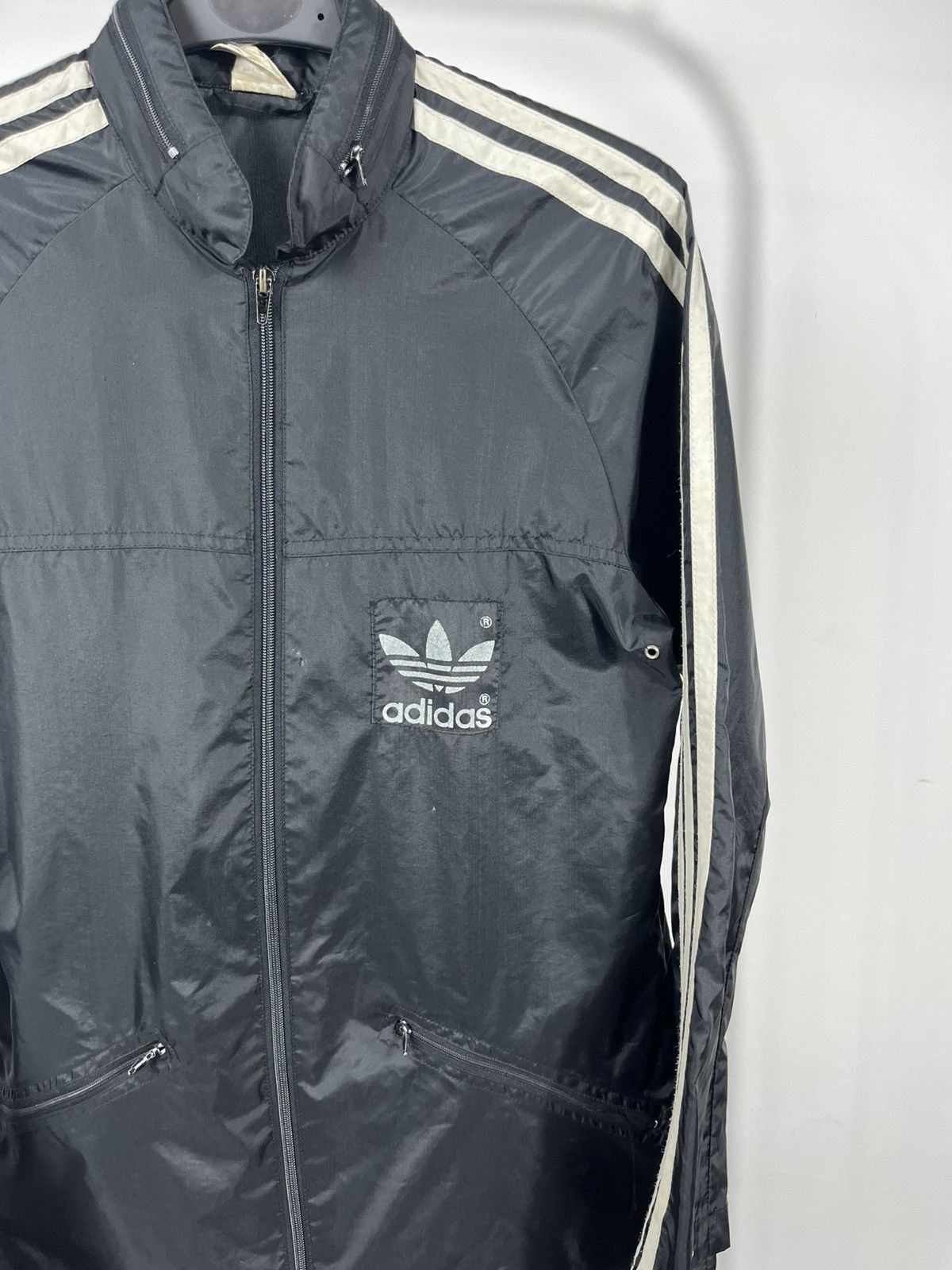 Adidas Vintage Adidas Trefoil Jacket XS Black Made in Philippines Size US XS / EU 42 / 0 - 3 Thumbnail