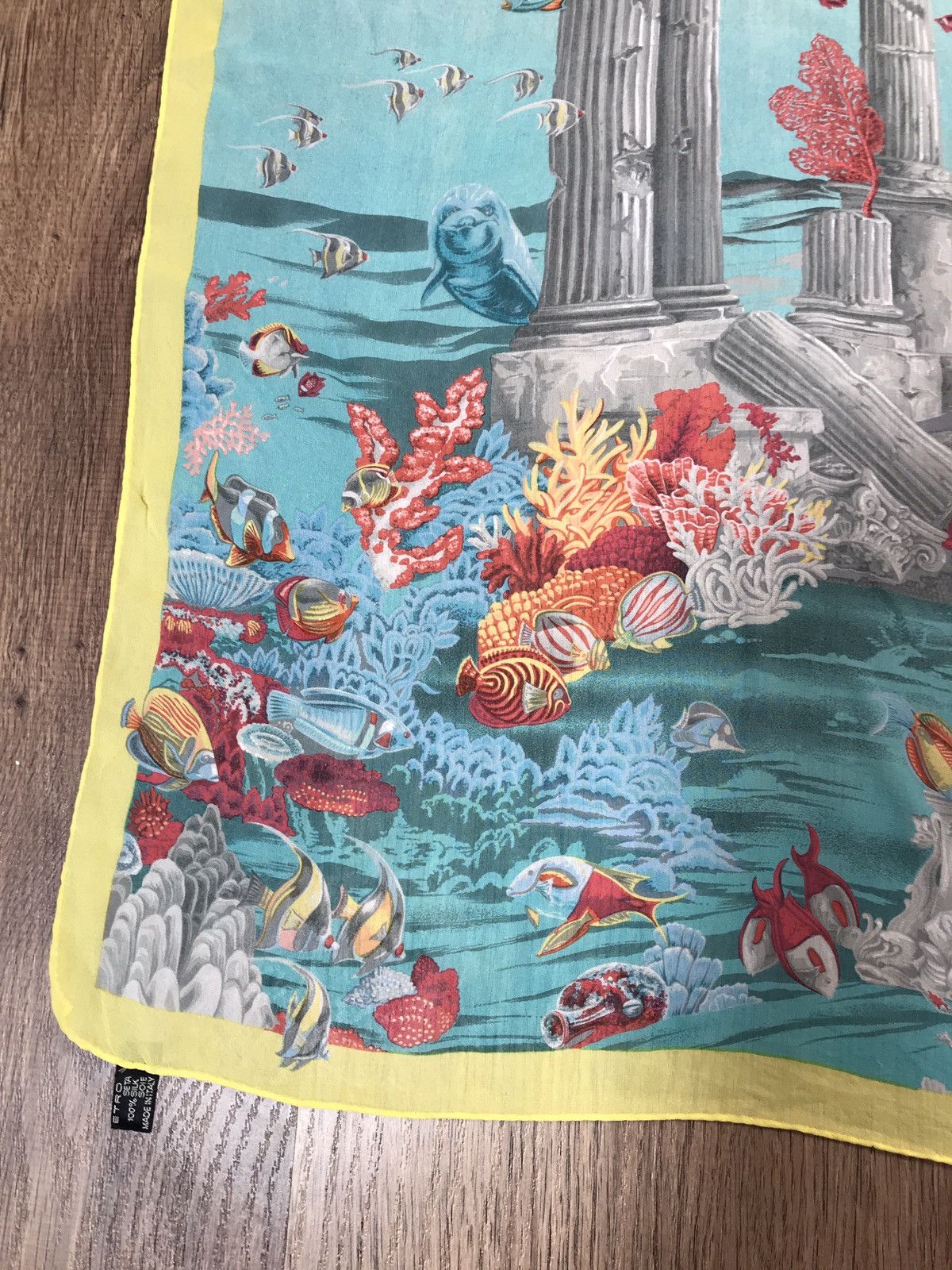 Etro × Vintage Etro Atlantide Very Rare Vintage Silk Scarf Italy Size ONE SIZE - 5 Thumbnail
