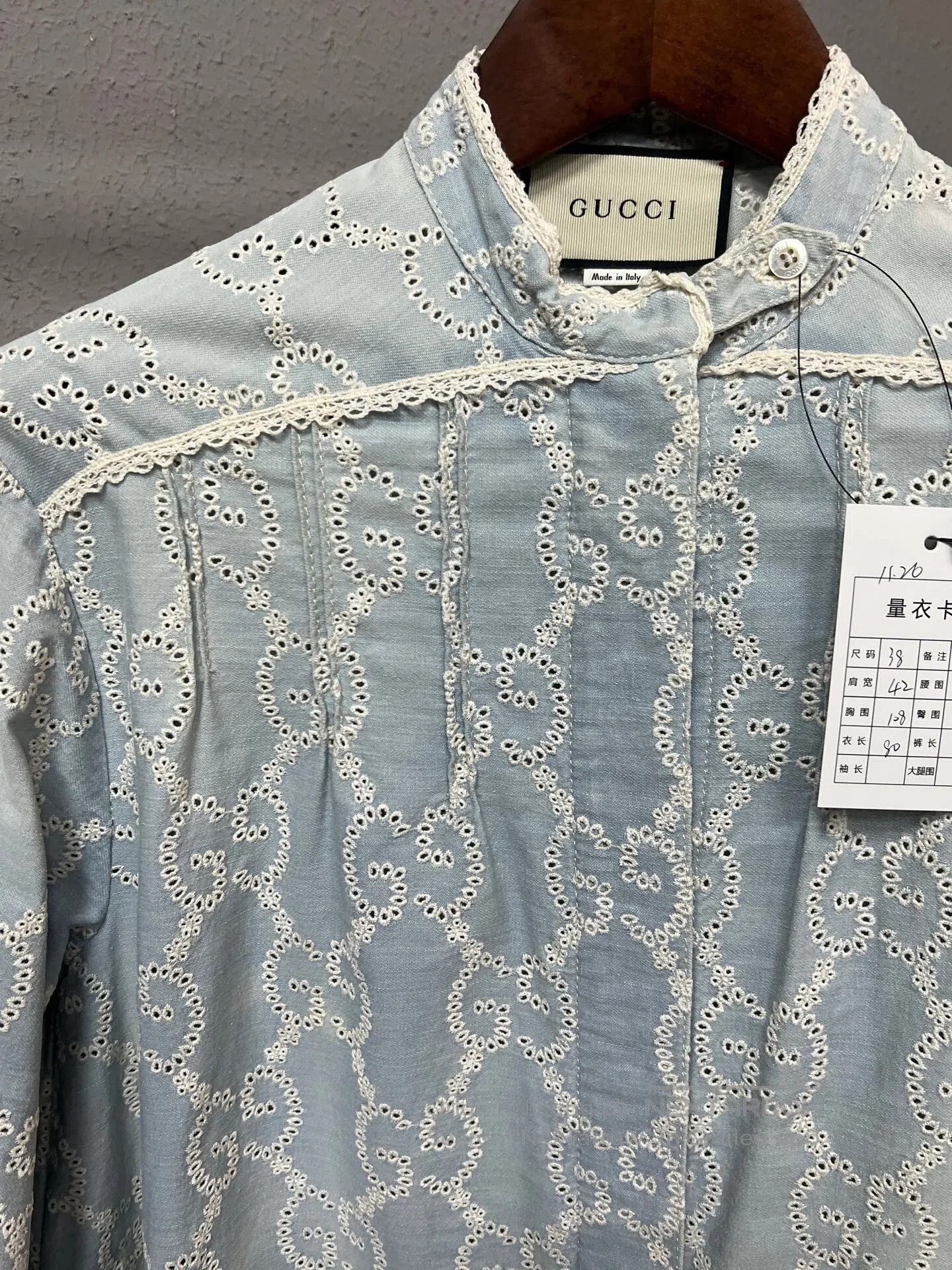 Gucci Gucci Lace Doll Dress in Light Blue. Size M / US 6-8 / IT 42-44 - 3 Thumbnail