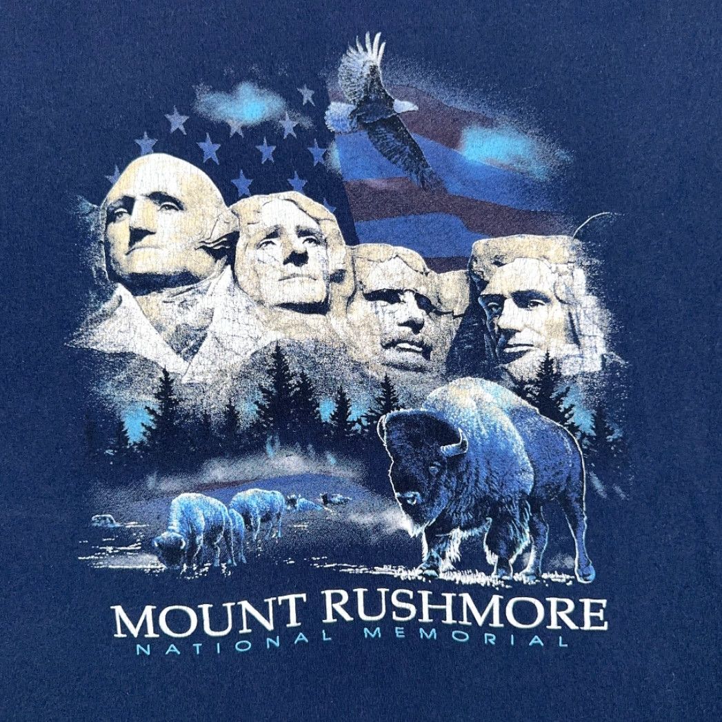 Vintage VINTAGE Mount Rushmore Shirt XL Blue 90s USA Made Prairie Mountain Mens T-Shirt Size US XL / EU 56 / 4 - 2 Thumbnail
