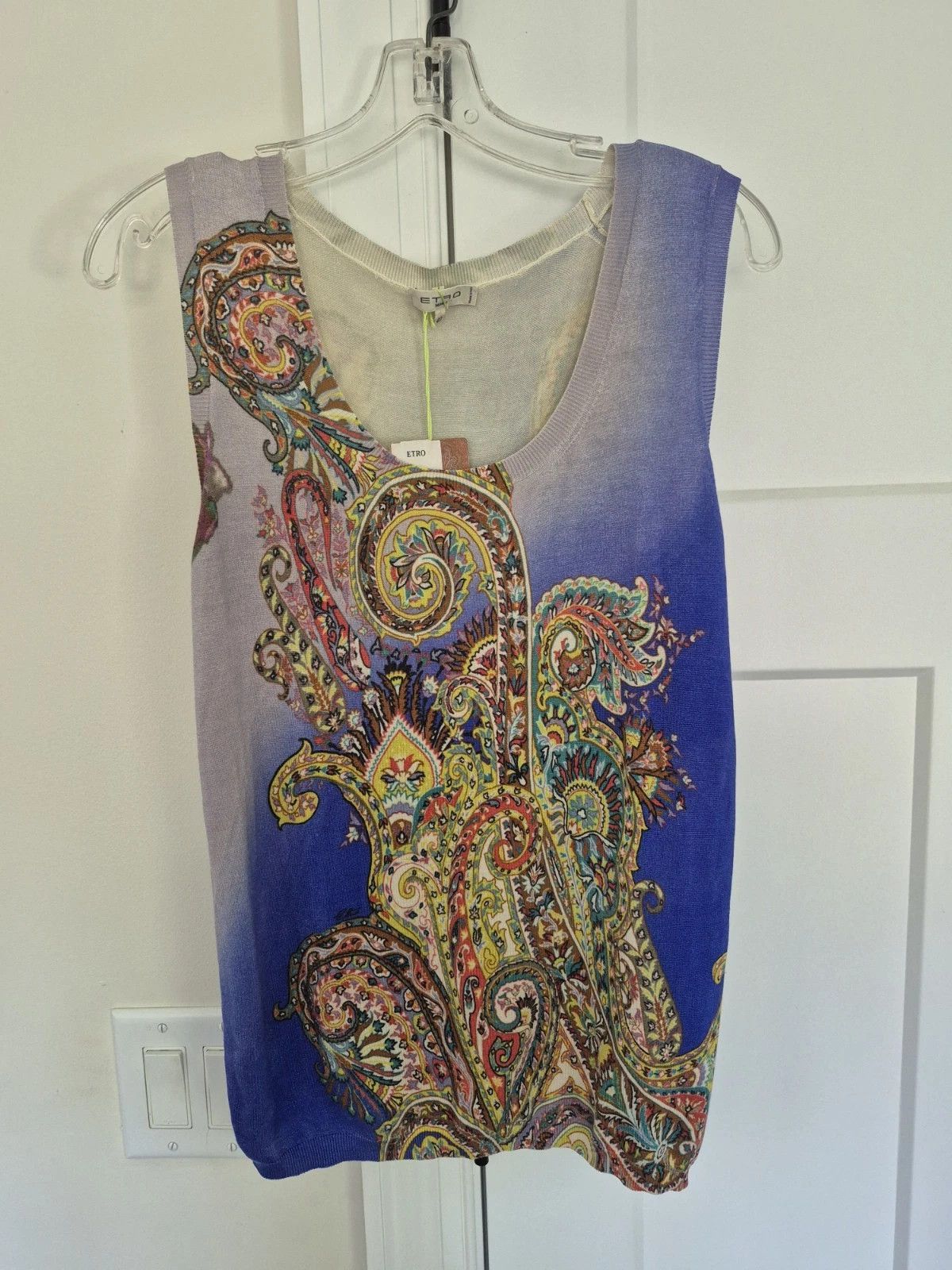Etro Knit Top Silk Paisley Sleeveless Pullover Colorful Gift Size S / US 4 / IT 40 - 4 Thumbnail