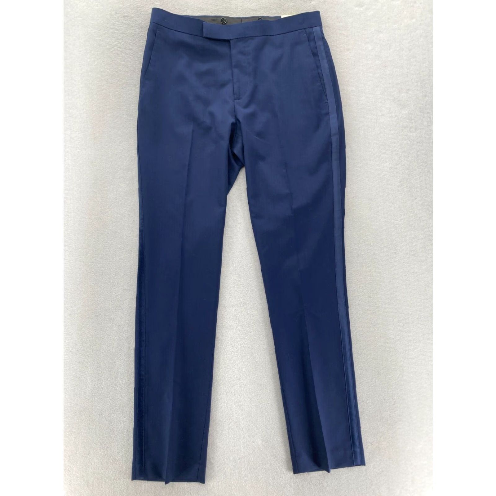 Apt. 9 Apt. 9 Premier Flex Dress Pants Mens 31x32 Slim Blue Striped Career Dress Pants Men Slim Fit Blue Striped Size US 31 - 2 Thumbnail