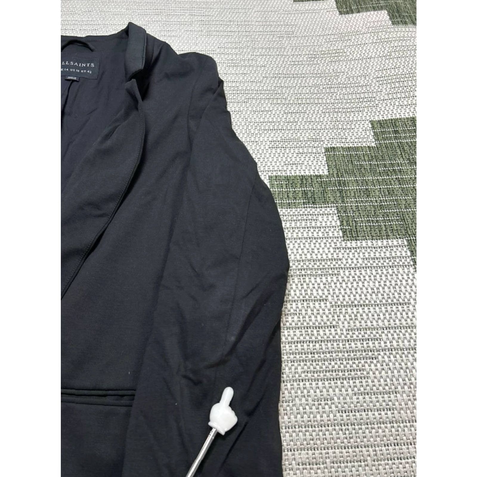 Allsaints All Saints Jacket Womens 10 Black Open Front Lightweight Overcoat Size L / US 10 / IT 46 - 6 Thumbnail