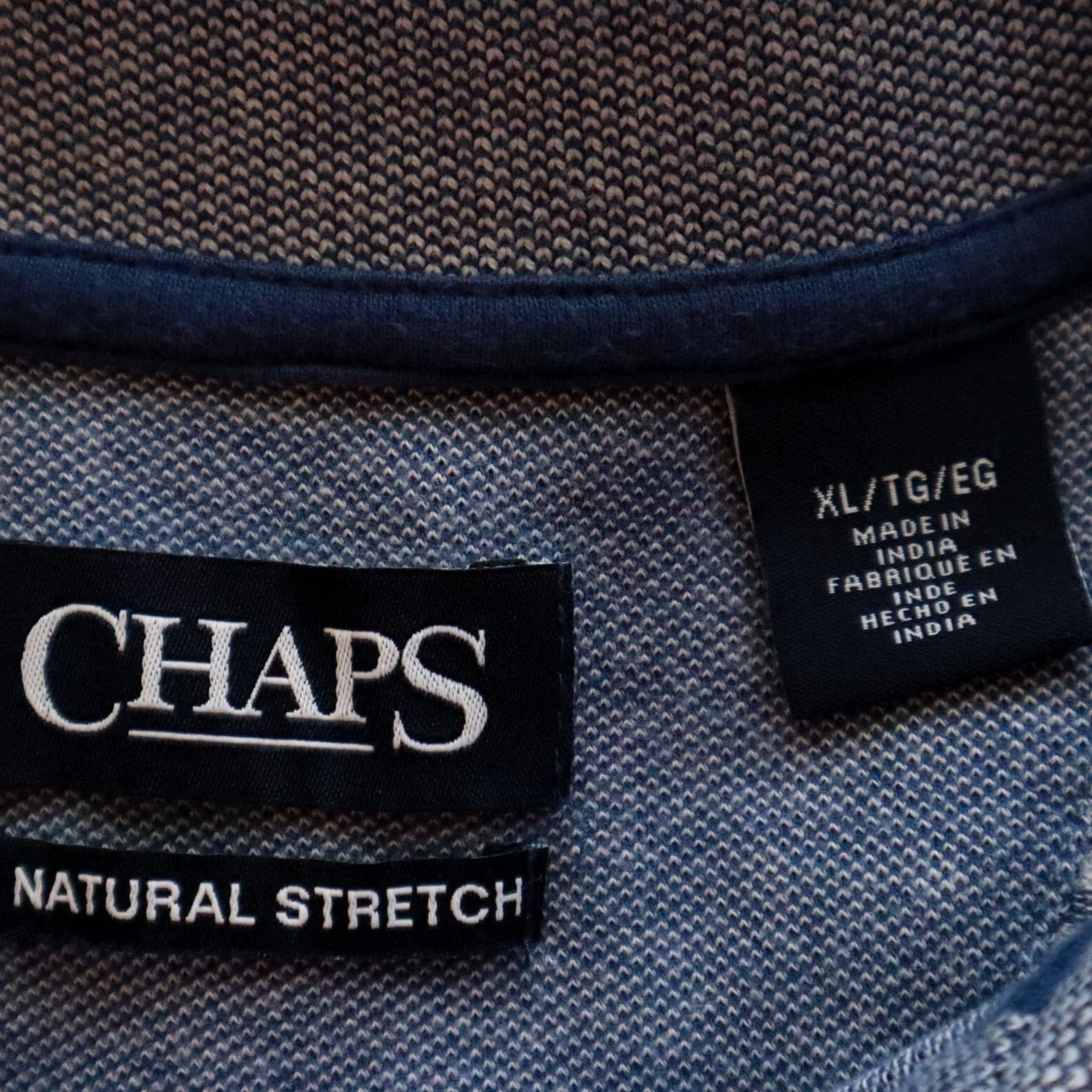 Chaps Chaps Polo Shirt Mens XL Blue Striped Short Sleeve Casual Knit Stretch Size US XL / EU 56 / 4 - 6 Thumbnail