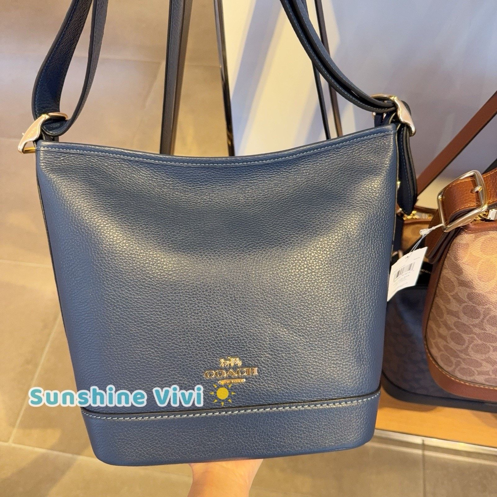 Coach NWT Coach Jude Bag pebble leather CBH18 Gold/Deep Blue Size ONE SIZE - 1 Thumbnail