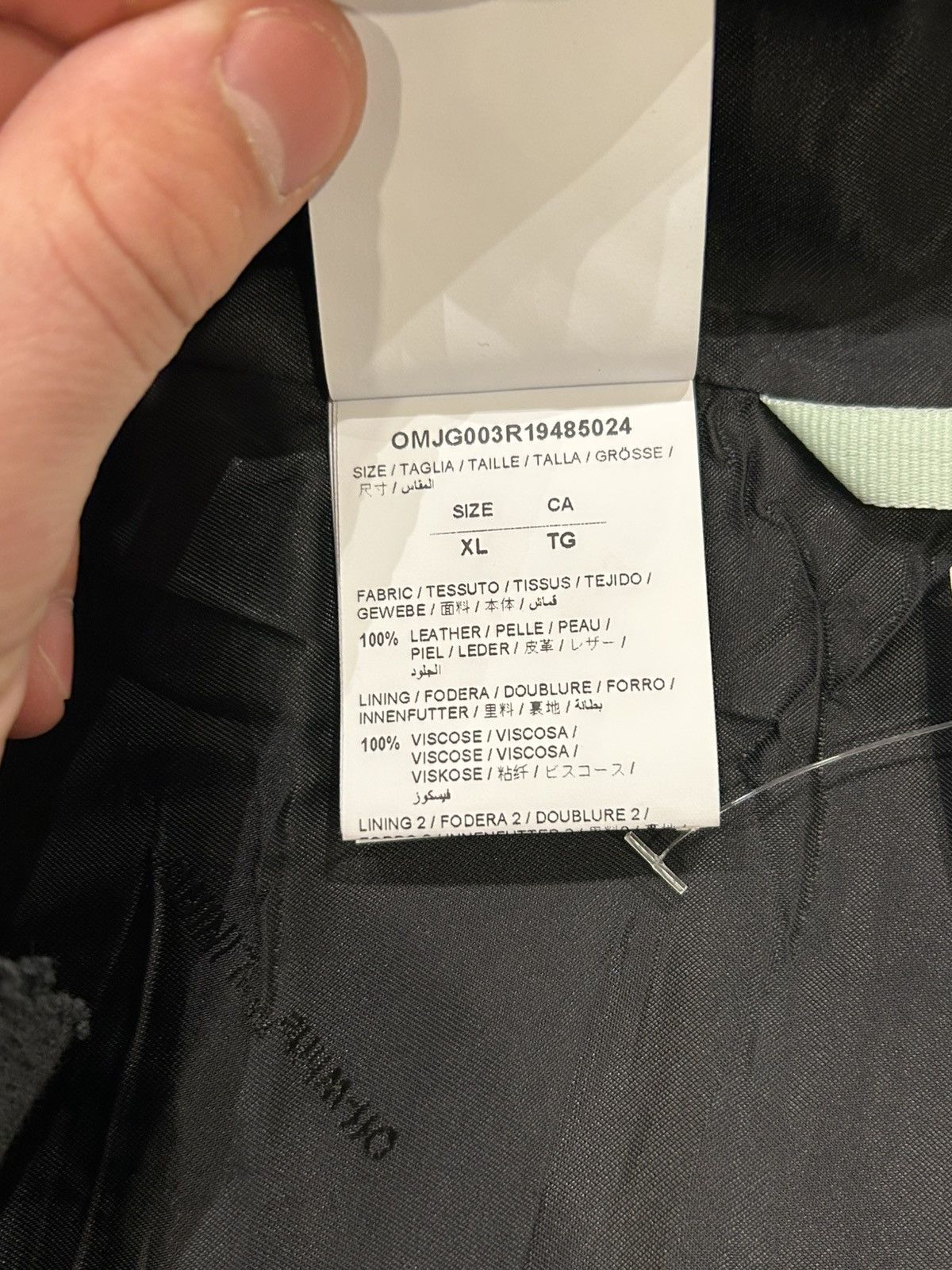 Off-White Off-White Leather Biker Jacket - Black Size US XL / EU 56 / 4 - 6 Thumbnail
