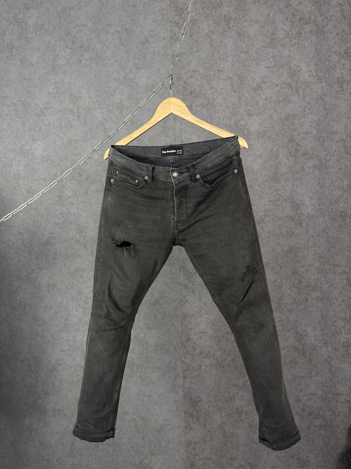 The Kooples luxury designer distressed denim jeans