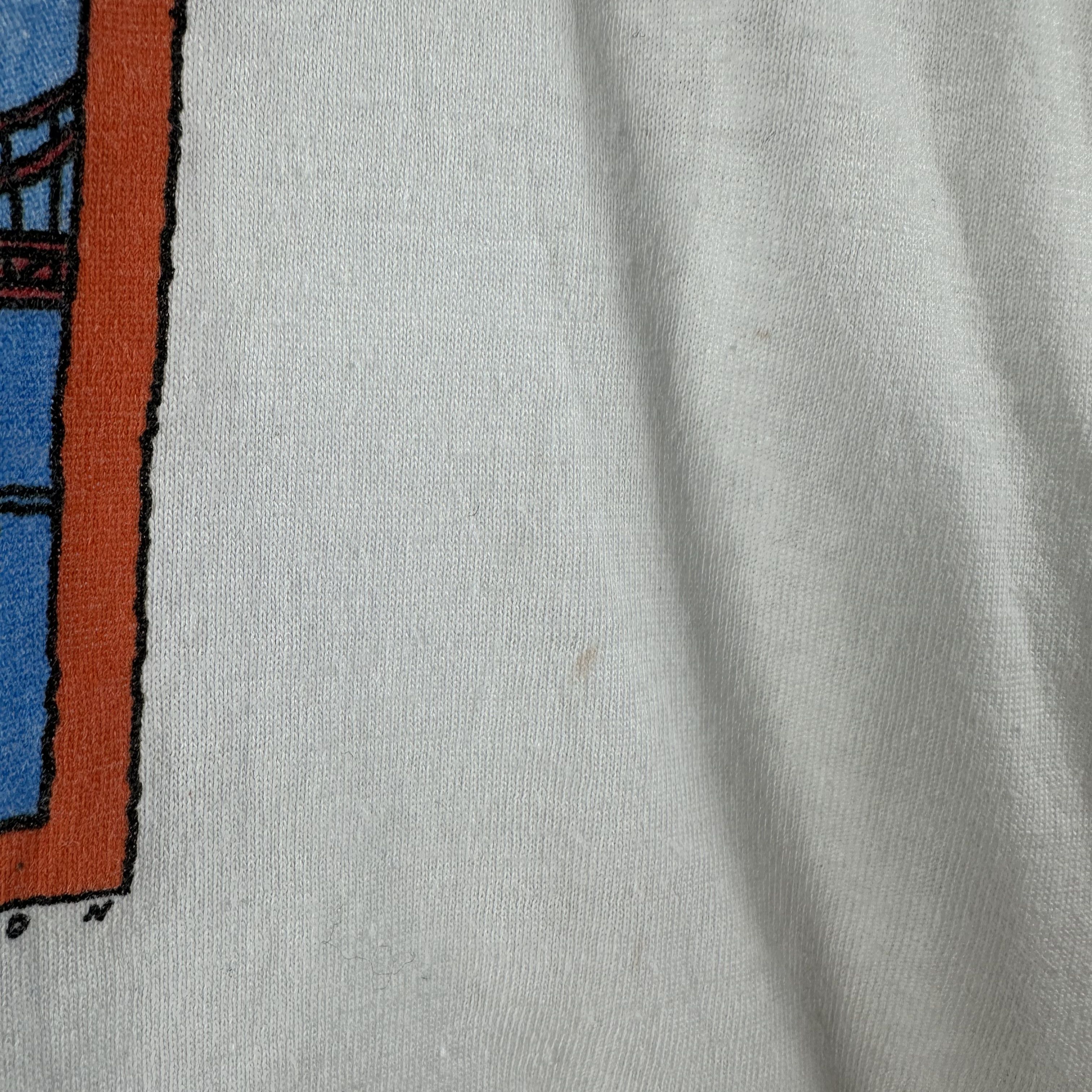 Vintage ​​​​80s KNBR 68 Bridge to Bridge San Francisco Art T-shirt Size US L / EU 52-54 / 3 - 5 Thumbnail