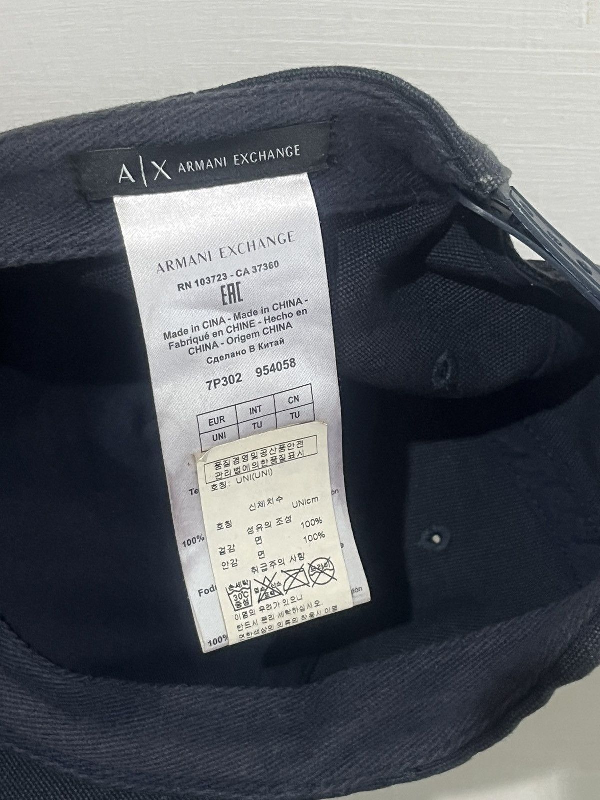Armani Exchange Classic black A|X 1991 cap with sleek embroidery design. Size ONE SIZE - 7 Thumbnail