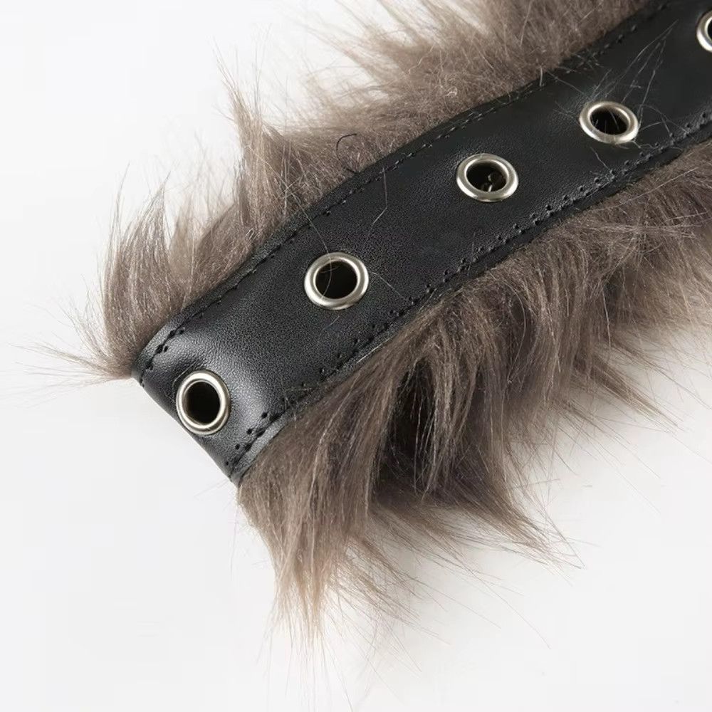 Japanese Brand Fur Luxury Pin Buckle Waistband Casual Versatile Plush Belt Size ONE SIZE - 5 Thumbnail