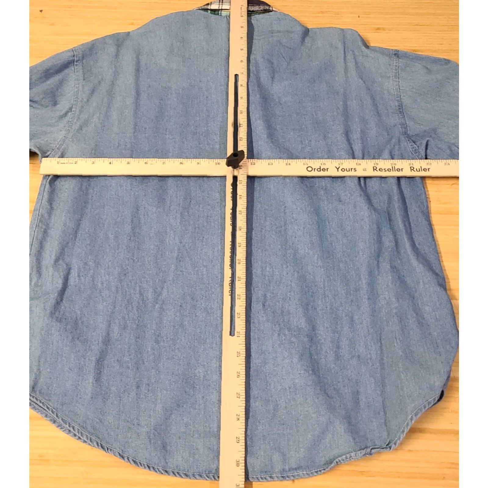 Denime VINTAGE Top Line USA Denim Button-Up Long Sleeve M Blue Embroidered Looney Tunes Collared Plaid Women Size M / US 6-8 / IT 42-44 - 5 Thumbnail