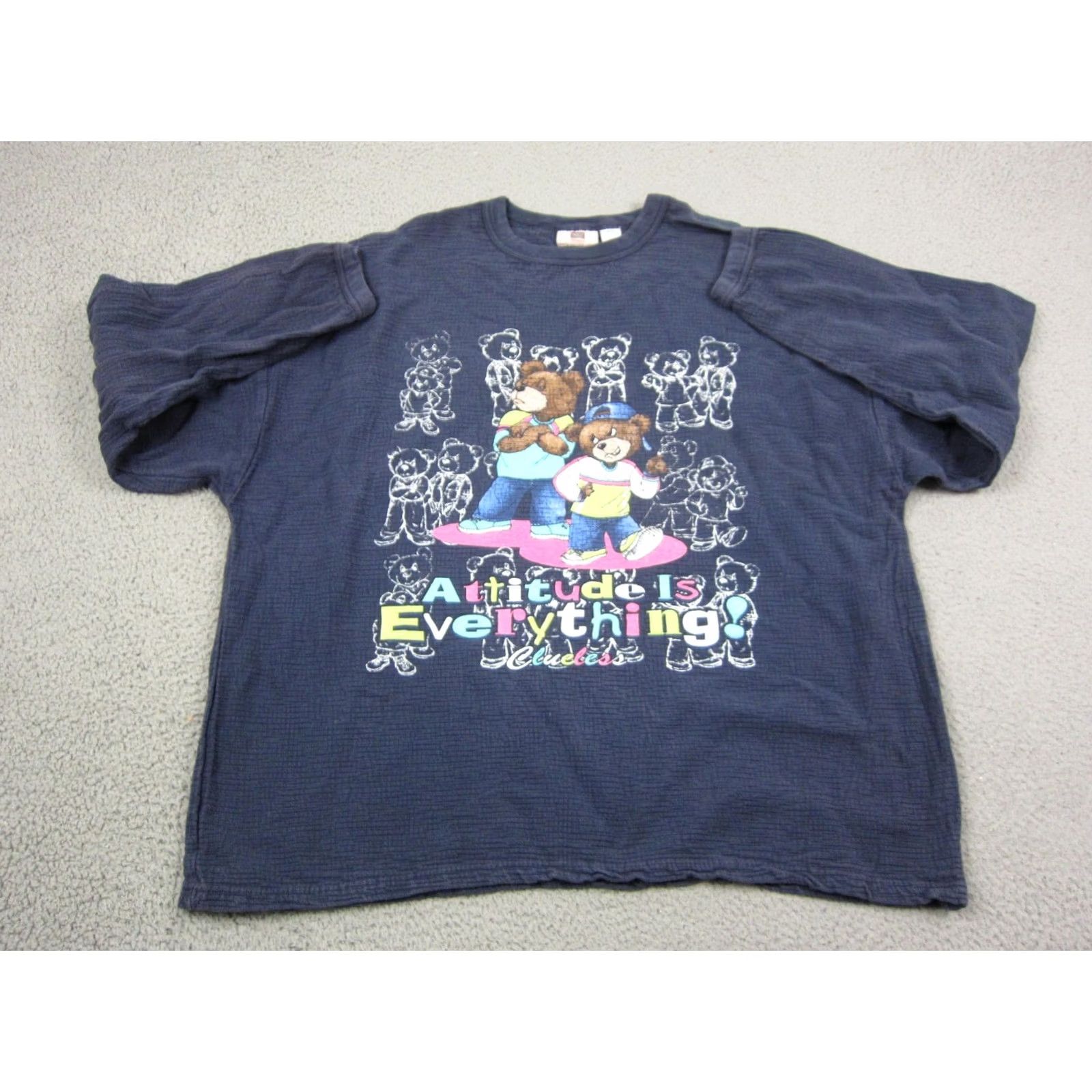 Faded Glory VINTAGE Faded Glory Bear Sweatshirt Womens Plus 26W/28W Blue Attitude USA Made 90s Classic Size 4XL / US 24-26 - 2 Thumbnail