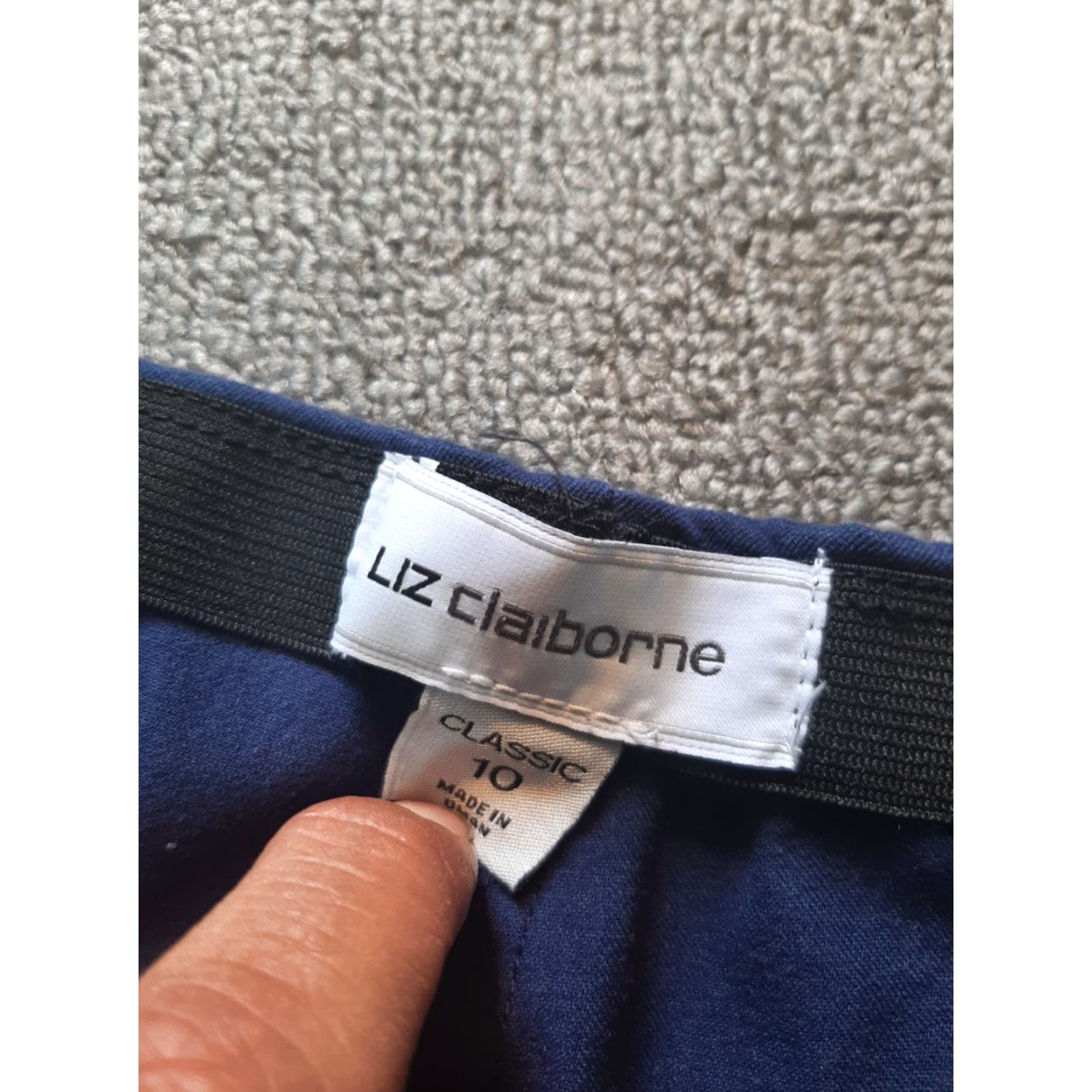 Liz Claiborne Liz Claiborne Pants Womens Size 10 Blue Classic Stretch Casual Travel Regular Zip Solid Woven Shirt? Size 32" / US 10 / IT 46 - 4 Thumbnail