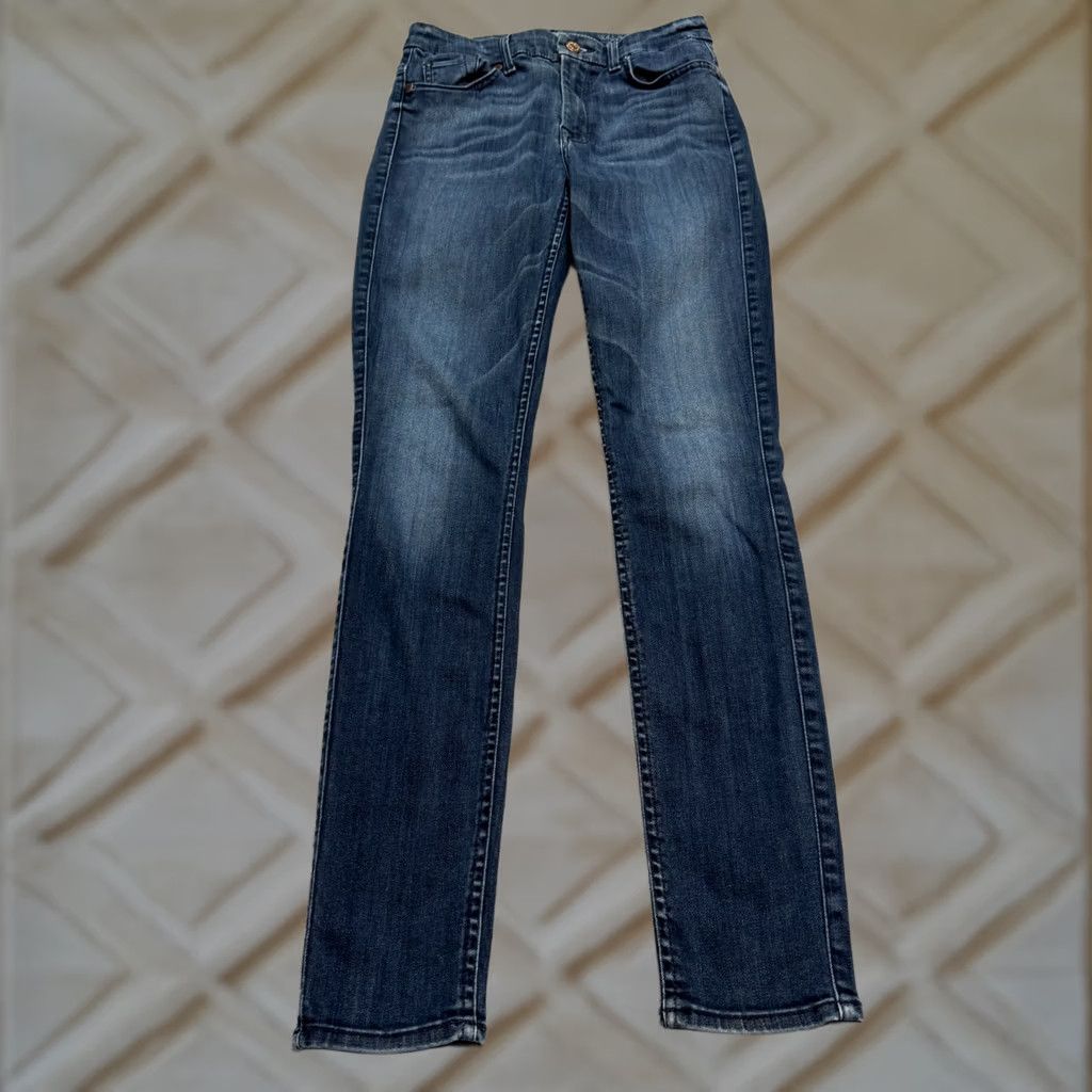 7 For All Mankind 7 For All Mankind The High Waist Skinny Jeans Womens 27 Blue Dark Wash Size 26" / US 2 / IT 38 - 1 Thumbnail