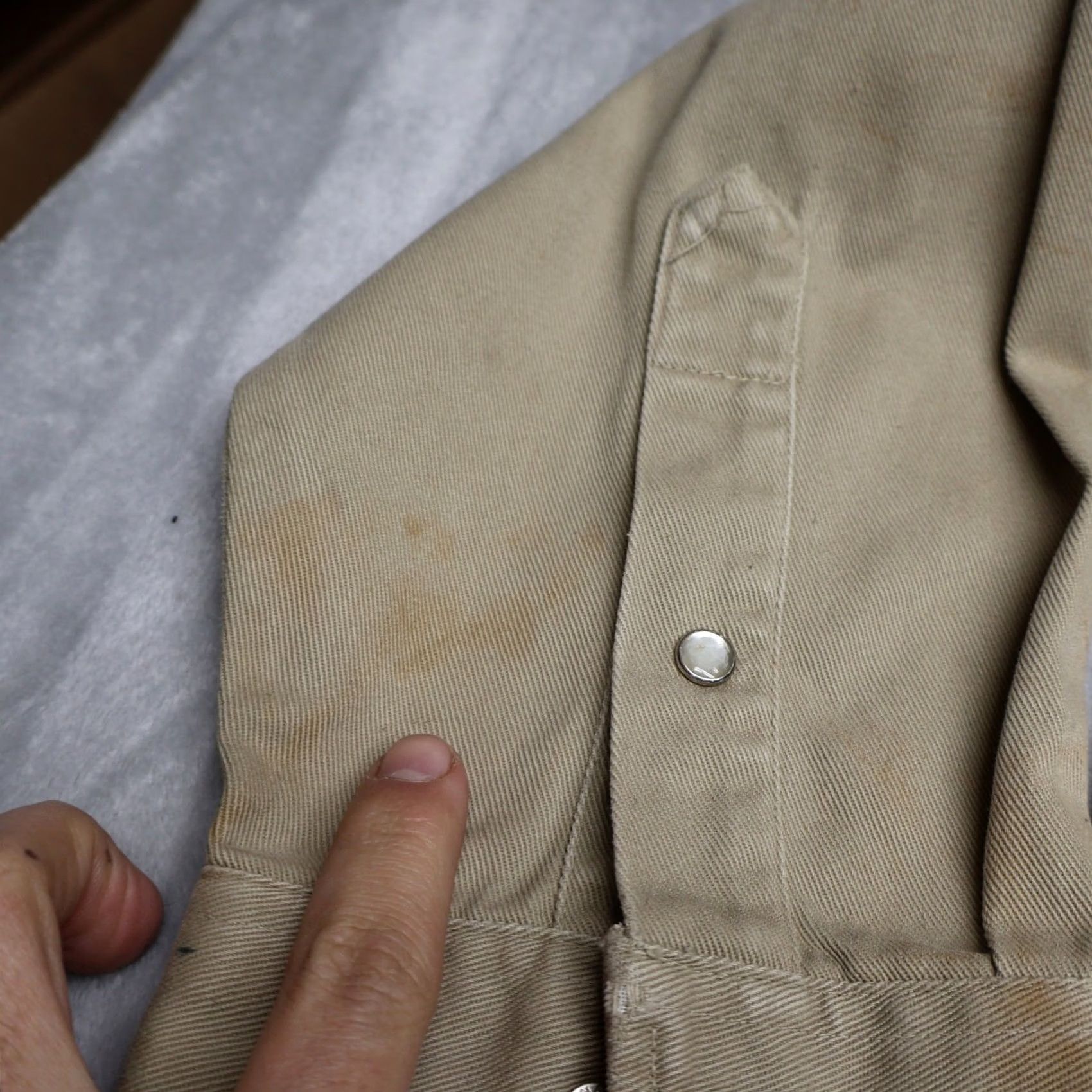 Carhartt Carhartt Shirt Mens XL 17.5 Cream Canvas Western Long Sleeve Rugged Snap Button-Up Twill Collar Pocket Casual Workwear Size US XL / EU 56 / 4 - 6 Thumbnail