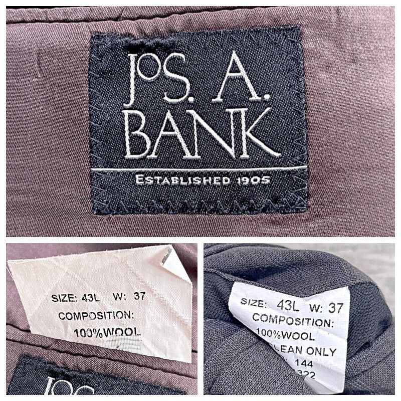 Jos. A. Bank Jos A Bank Wool 2 Piece Suit Taupe Brown Mens 43L Jacket 37L Size 42L - 12 Thumbnail