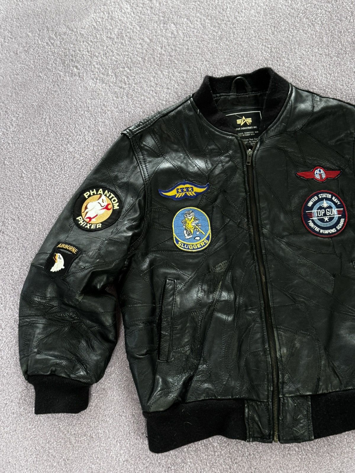 Alpha Industries Alpha Industries Grunge Leather Y2K Bomber Jacket Size S / US 4 / IT 40 - 4 Thumbnail