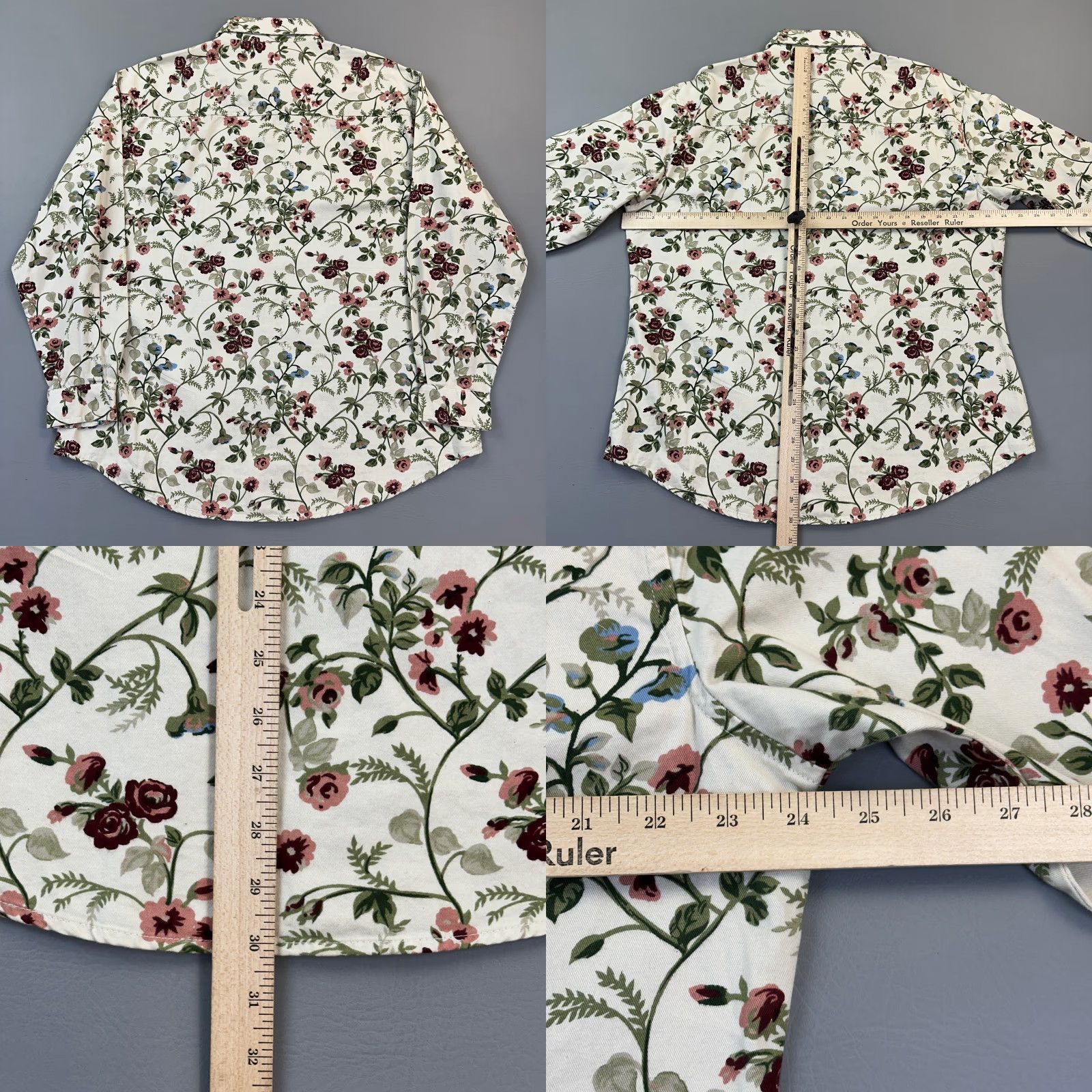 Vintage VINTAGE Riders Jeanswear Shirt Women's Small Beige Floral Print Deadstock 90s Size S / US 4 / IT 40 - 9 Thumbnail