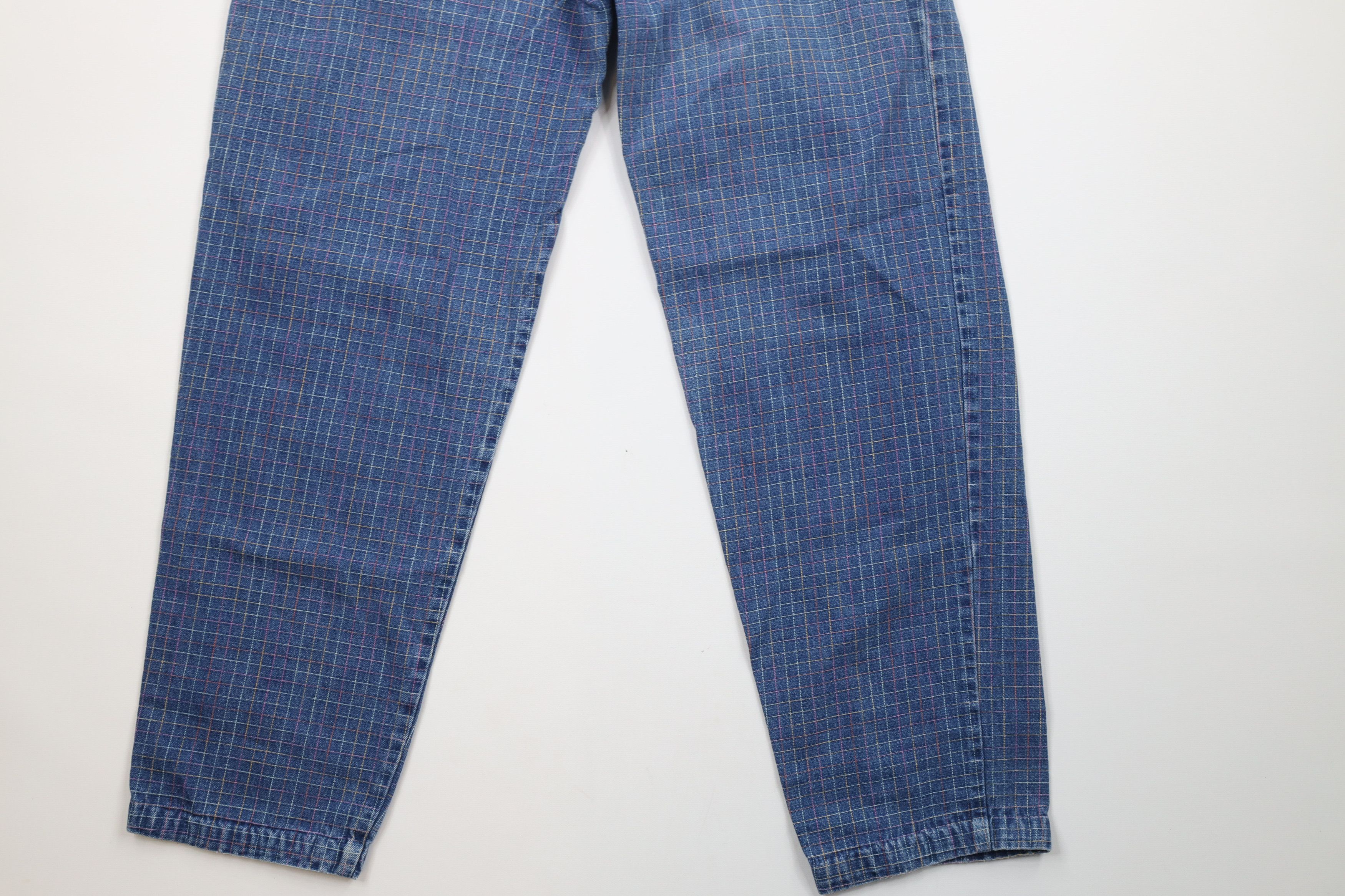 Vintage Vintage 70s Streetwear Pleated Rainbow Plaid Jeans USA Size 32" / US 10 / IT 46 - 10 Thumbnail