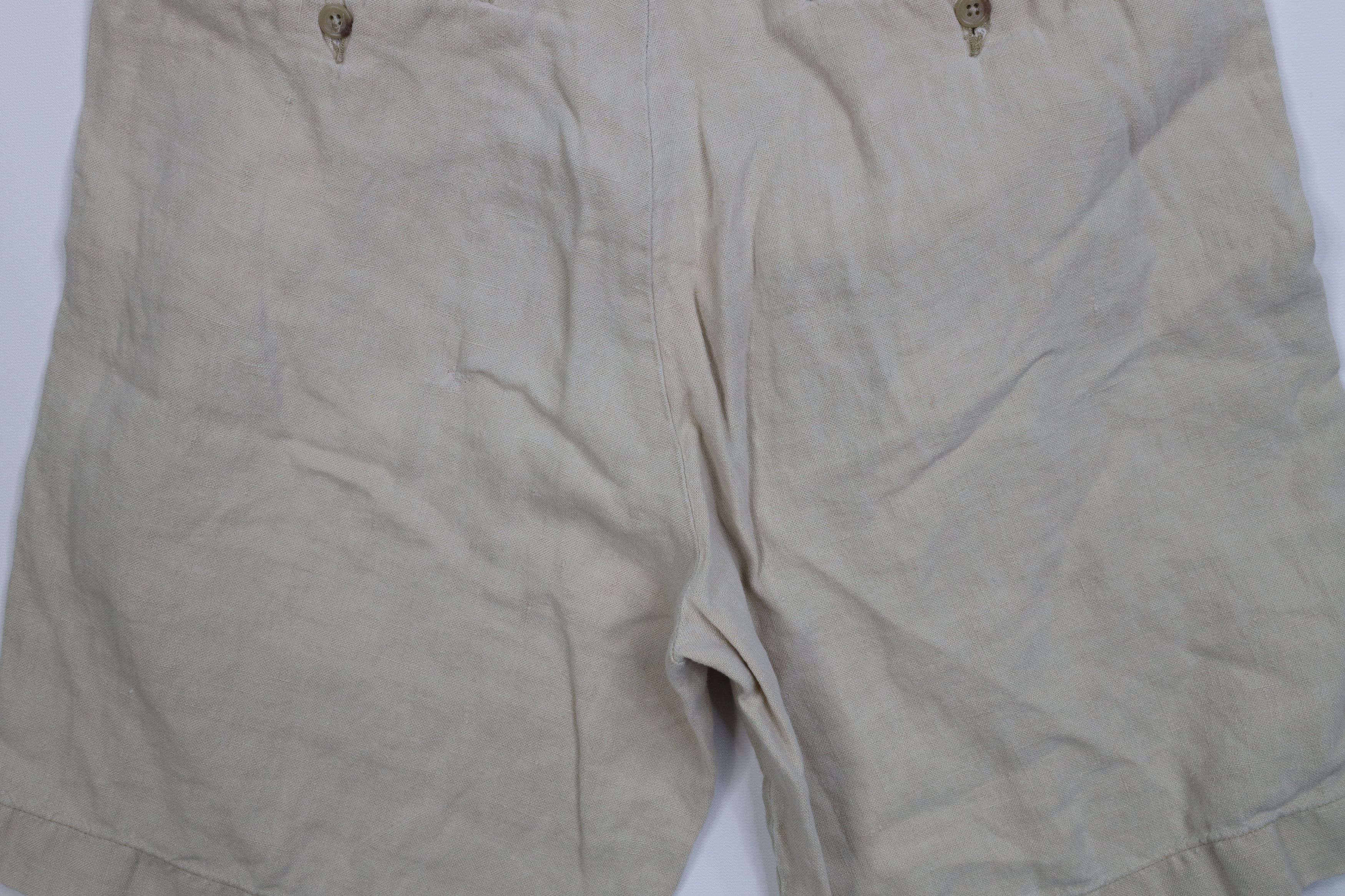 Ralph Lauren Vintage 90s Ralph Lauren Linen Above Knee Chino Shorts Beige Size US 34 / EU 50 - 11 Thumbnail