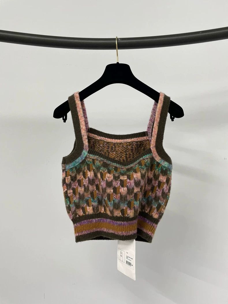 Chanel Chanel Colorful plaid knitted suspender vest Size XS / US 0-2 / IT 36-38 - 2 Thumbnail
