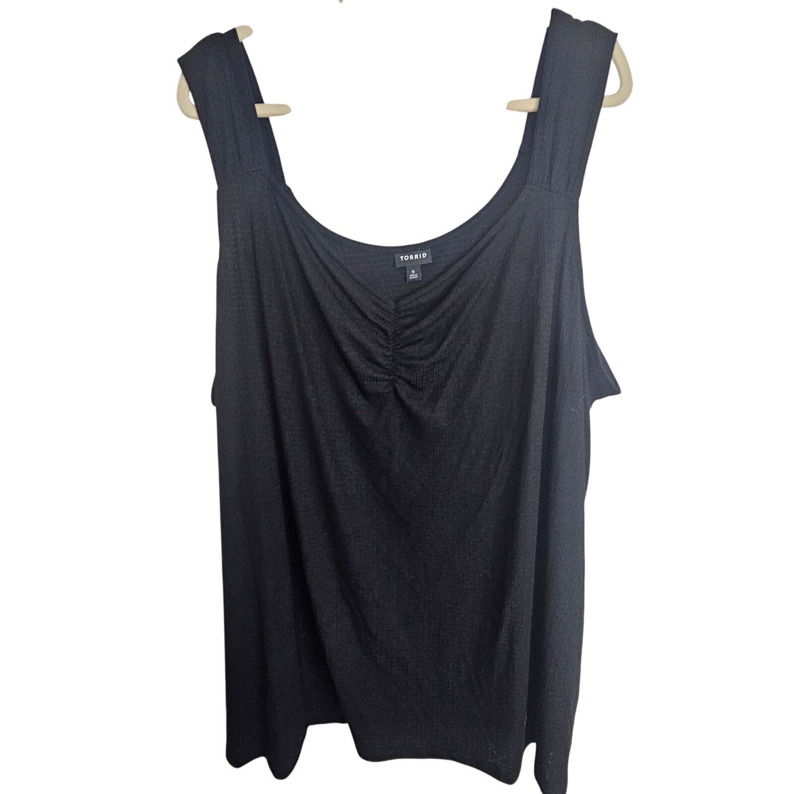 Corridor Torrid Tank 5X Black Ruched Classic Minimalist Stretch Size 4XL / US 24-26 - 1 Thumbnail