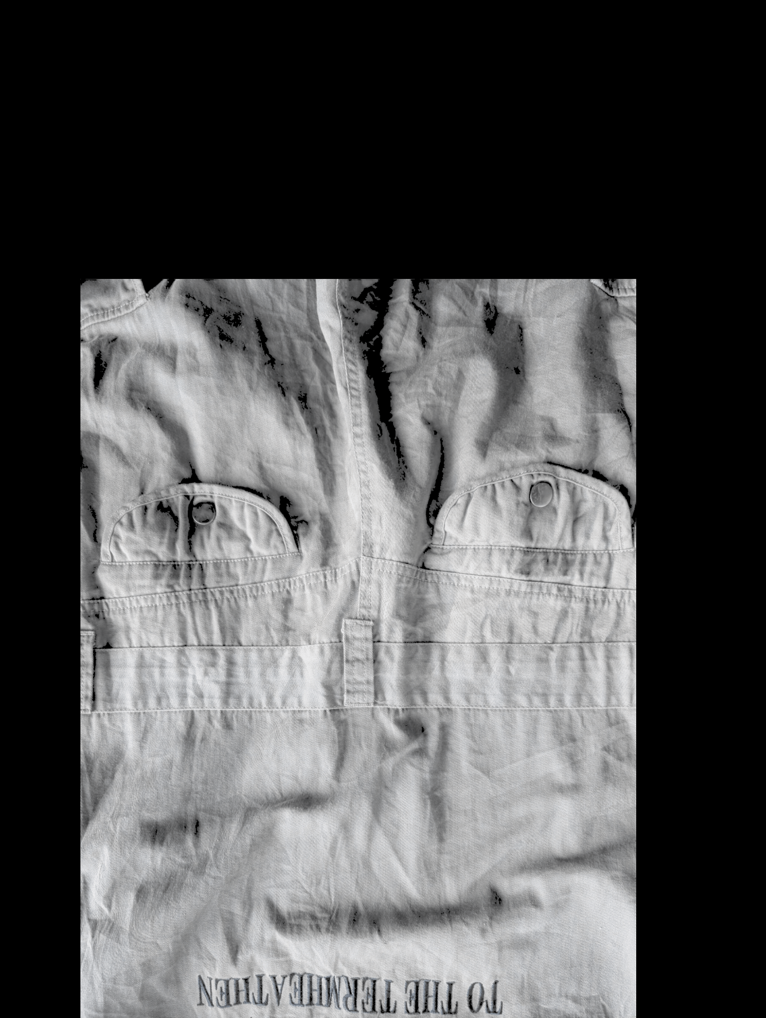 Japanese Brand Bernings Sho Black Label Skull Baggy Cargo Overall Size US 35 - 14 Thumbnail