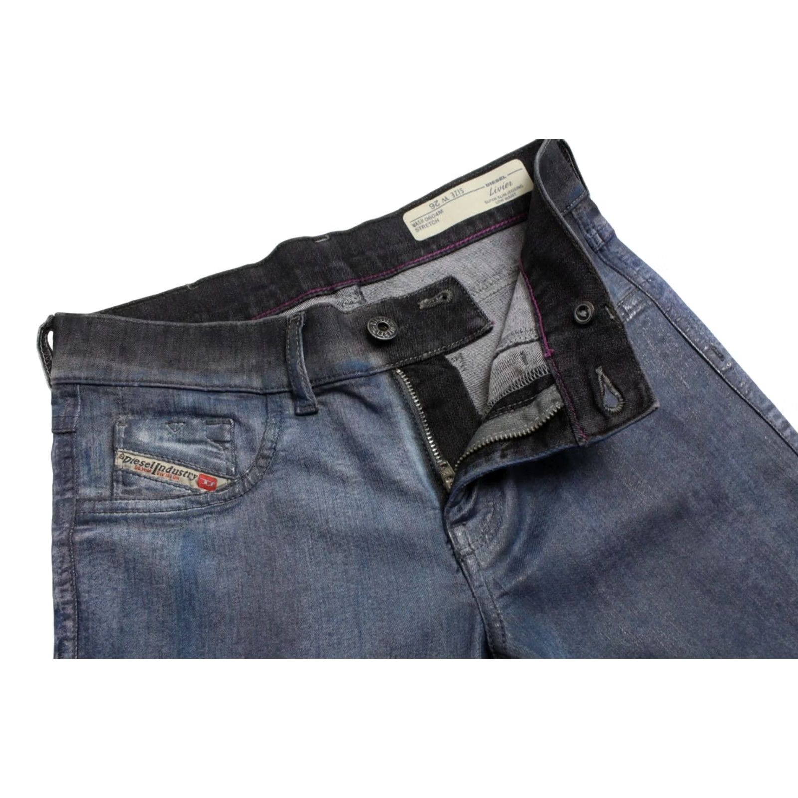 Diesel DIESEL Livier Super Slim-Jegging 0604M Stretch Jeans Women's W26 Slightly Coated Blue Size 26" / US 2 / IT 38 - 4 Thumbnail