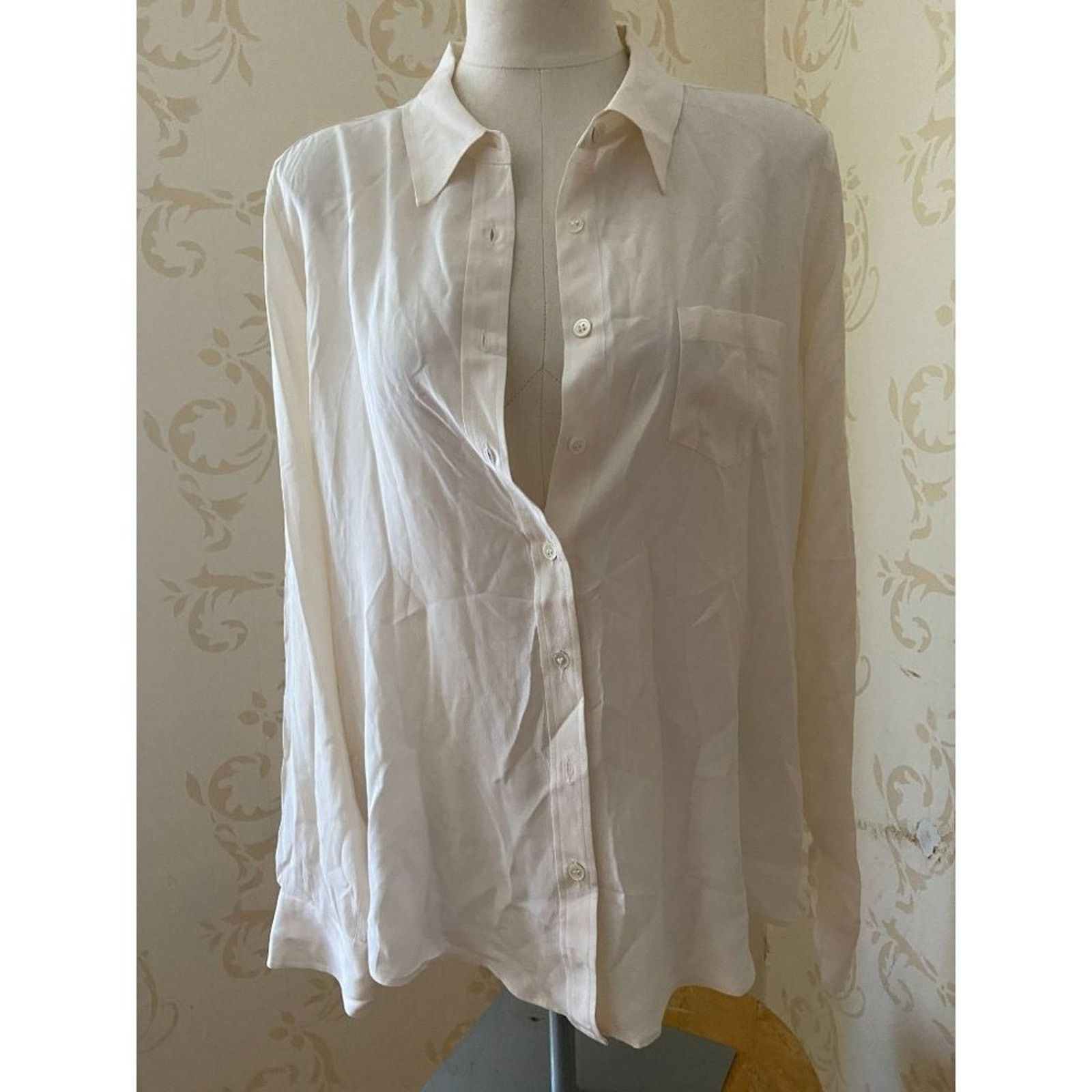 Equipment Equipment 100% Silk Ivory Ladies Large Size L / US 10 / IT 46 - 1 Thumbnail