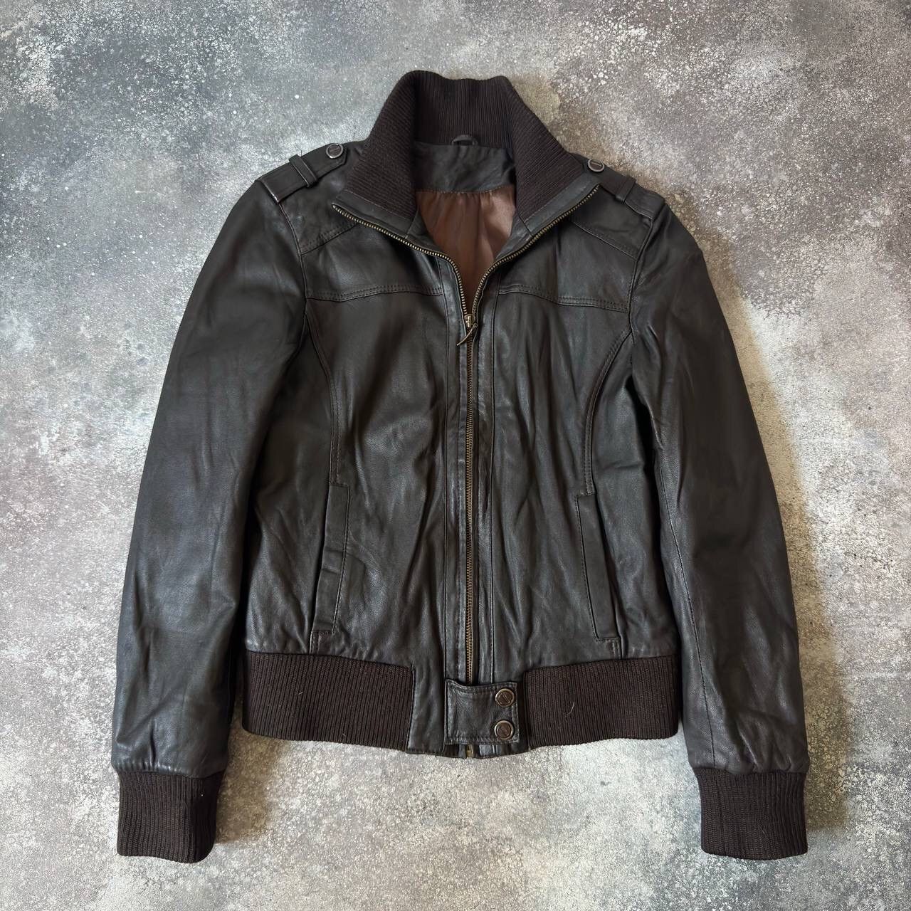 Japanese Brand × Vintage Amazing Vintage Brown Leather Jacket Size L / US 10 / IT 46 - 2 Thumbnail