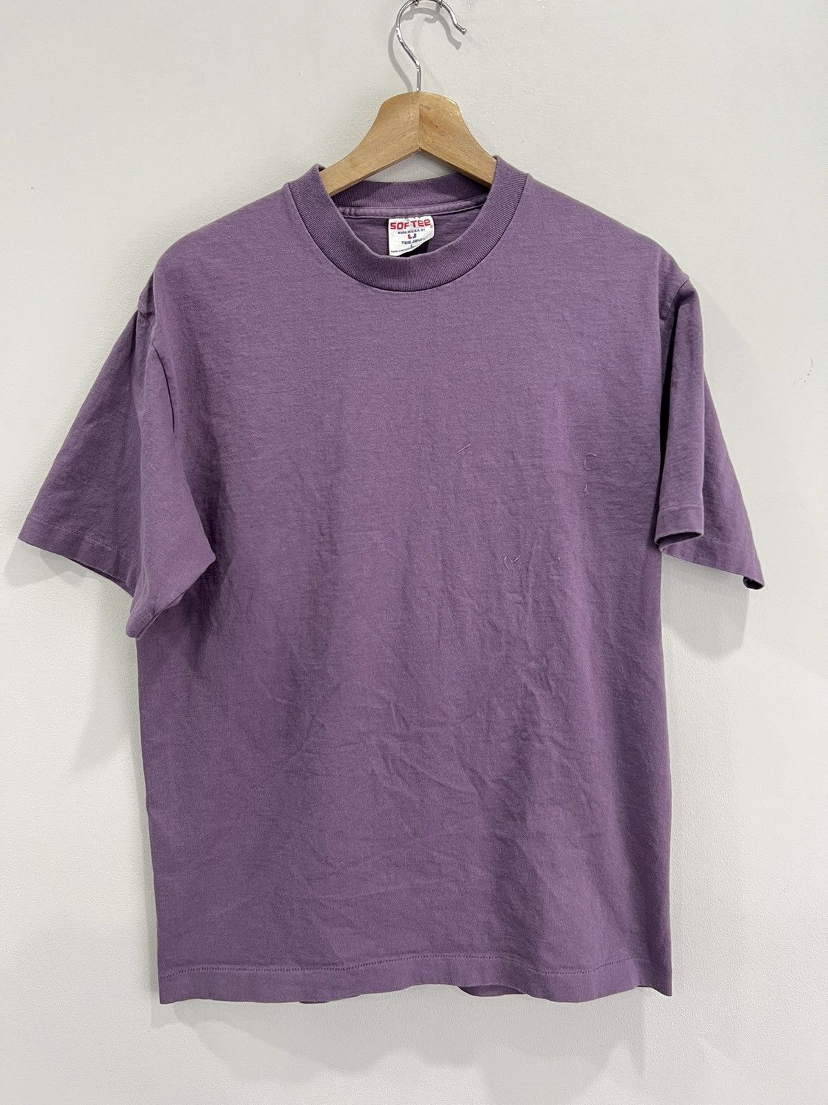 Vintage Vintage 90s Blank Tee Shirt single stitched Size US L / EU 52-54 / 3 - 1 Thumbnail