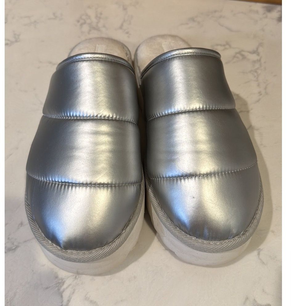 Anthropologie Anthropologie Maeve Puffy Platform Slipper Shoes Silver Size US 10 / IT 40 - 6 Thumbnail