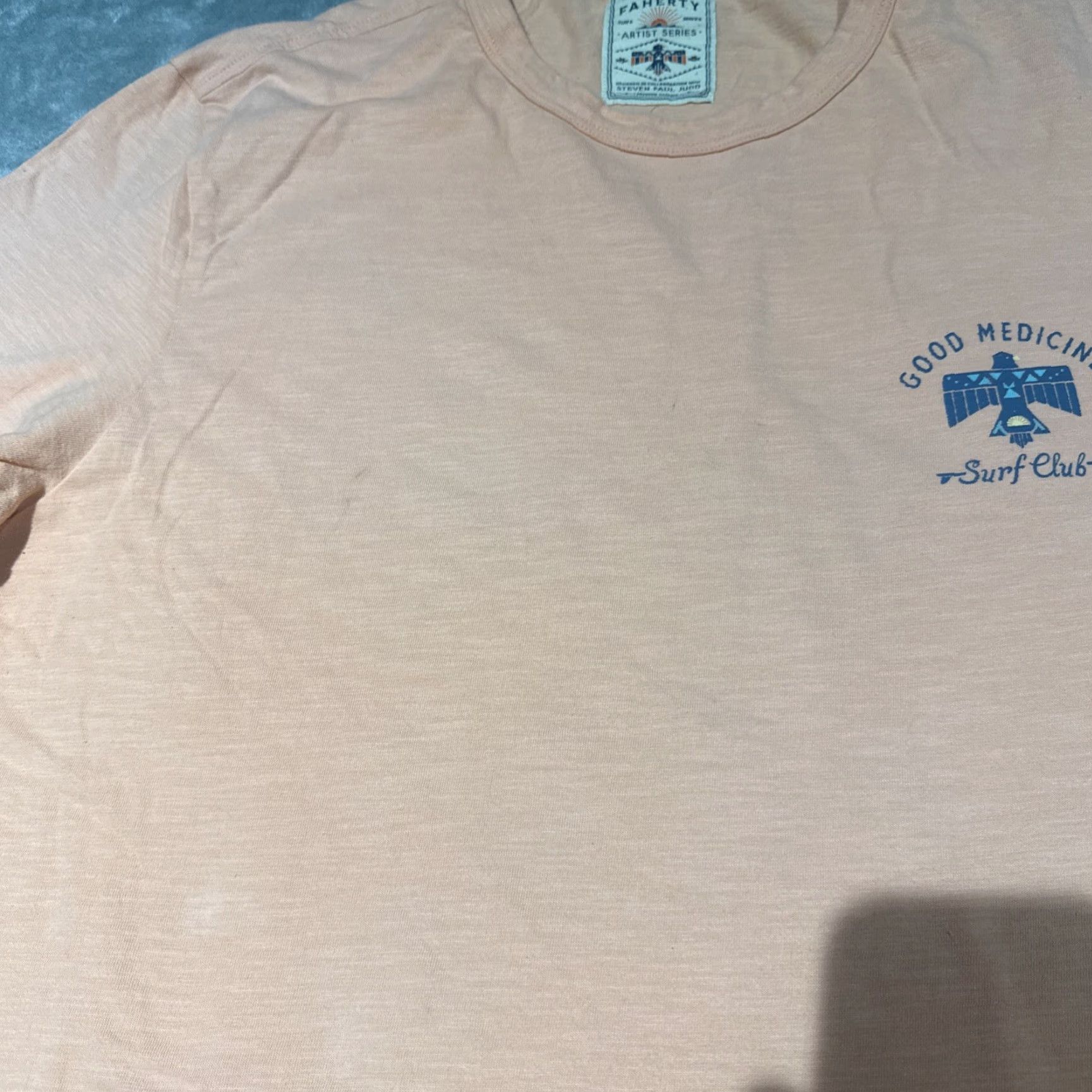 Faherty Faherty T Shirt Men’s XL Artist Series Good Medicine Surf Club Pink Men T-Shirt Short Sleeve Pink Beach Outdoor Classic Size US XL / EU 56 / 4 - 4 Thumbnail