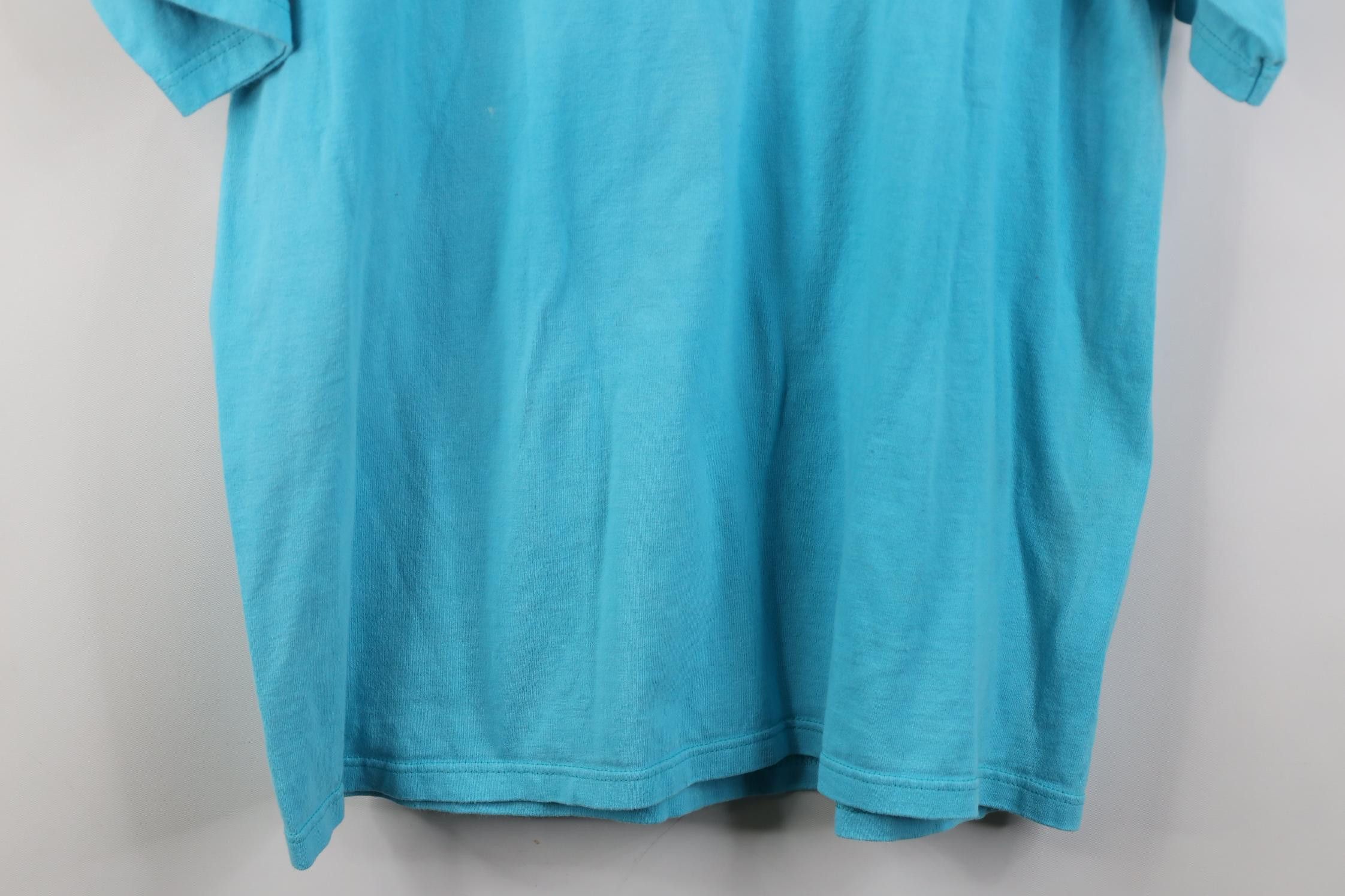 Vintage Vintage 90s Streetwear Heavyweight Cotton T-Shirt Blue USA Size US L / EU 52-54 / 3 - 13 Thumbnail