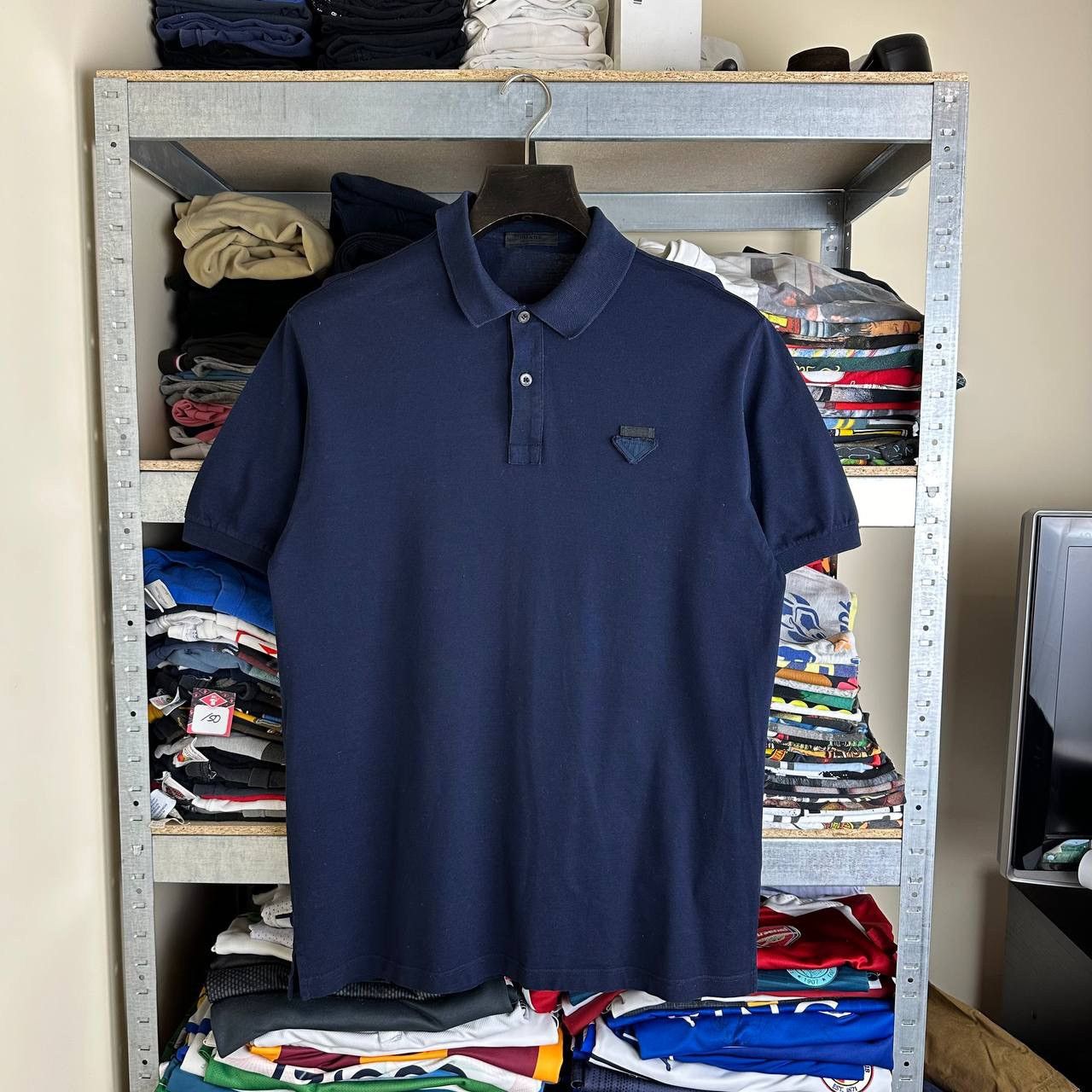 Prada Rare! Vintage Prada Triangle Polo Logo Luxury Size US XL / EU 56 / 4 - 1 Thumbnail