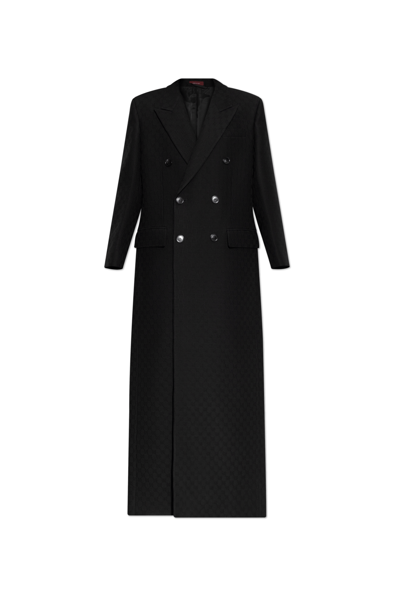Gucci o1la5ras0526 GG Silk Wool Crepe Double-breasted Coat Black Size XS / US 0-2 / IT 36-38 - 1 Thumbnail