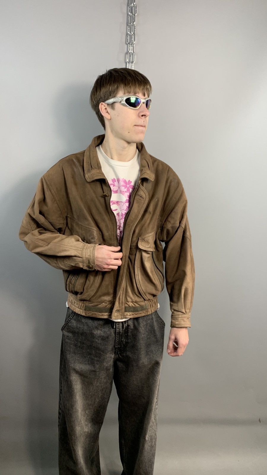Vintage Vintage Leather Bomber Jacket Size US S / EU 44-46 / 1 - 2 Thumbnail