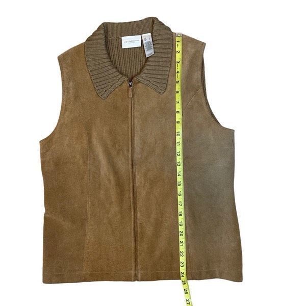 Vintage Vintage Liz Claiborne suede merino wool sweater vest Size L / US 10 / IT 46 - 4 Thumbnail