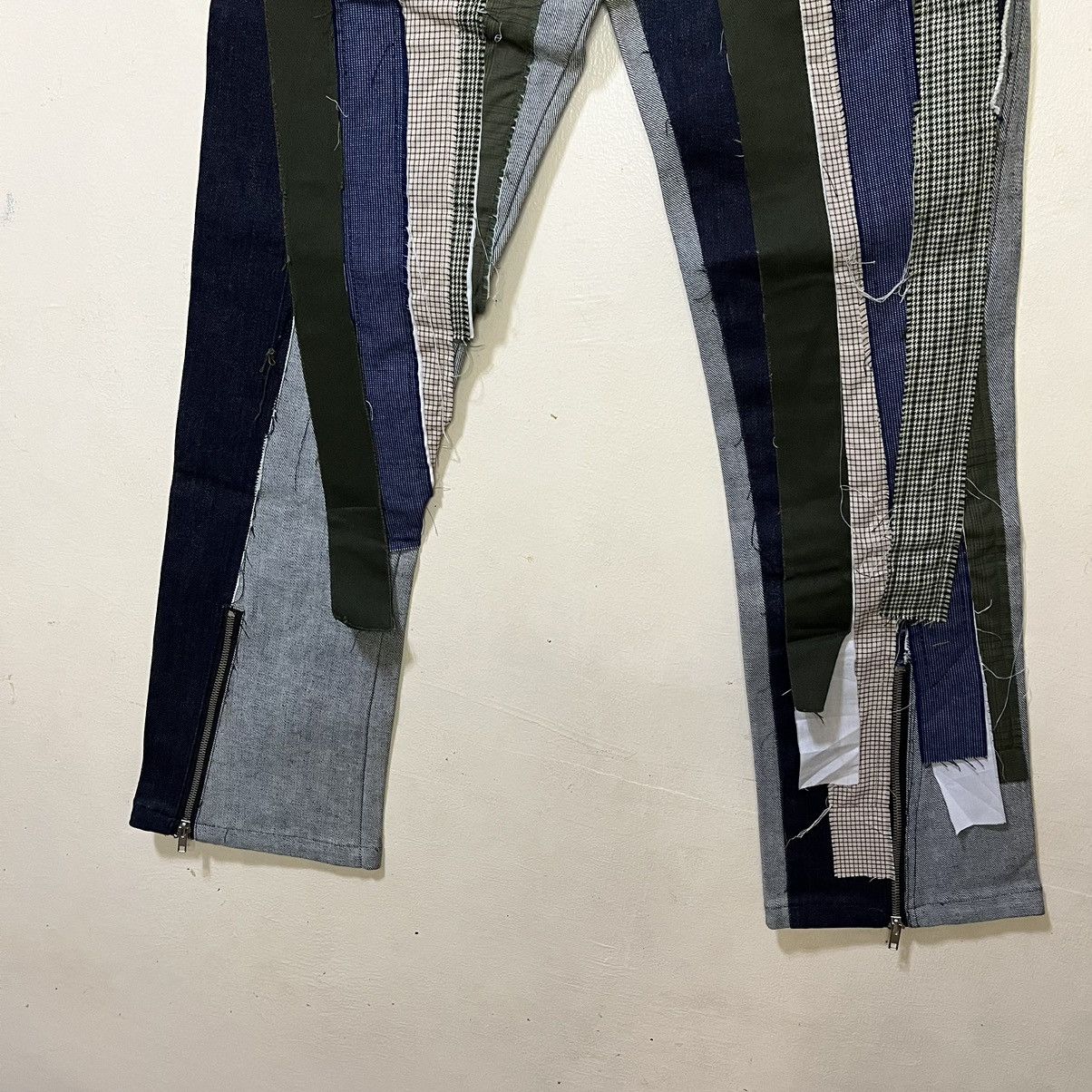 Japanese Brand MEP APOSTROPHE (T) ME PATCHWORK FLARED UNCLE ZIP DENIM PANTS Size US 32 / EU 48 - 3 Thumbnail