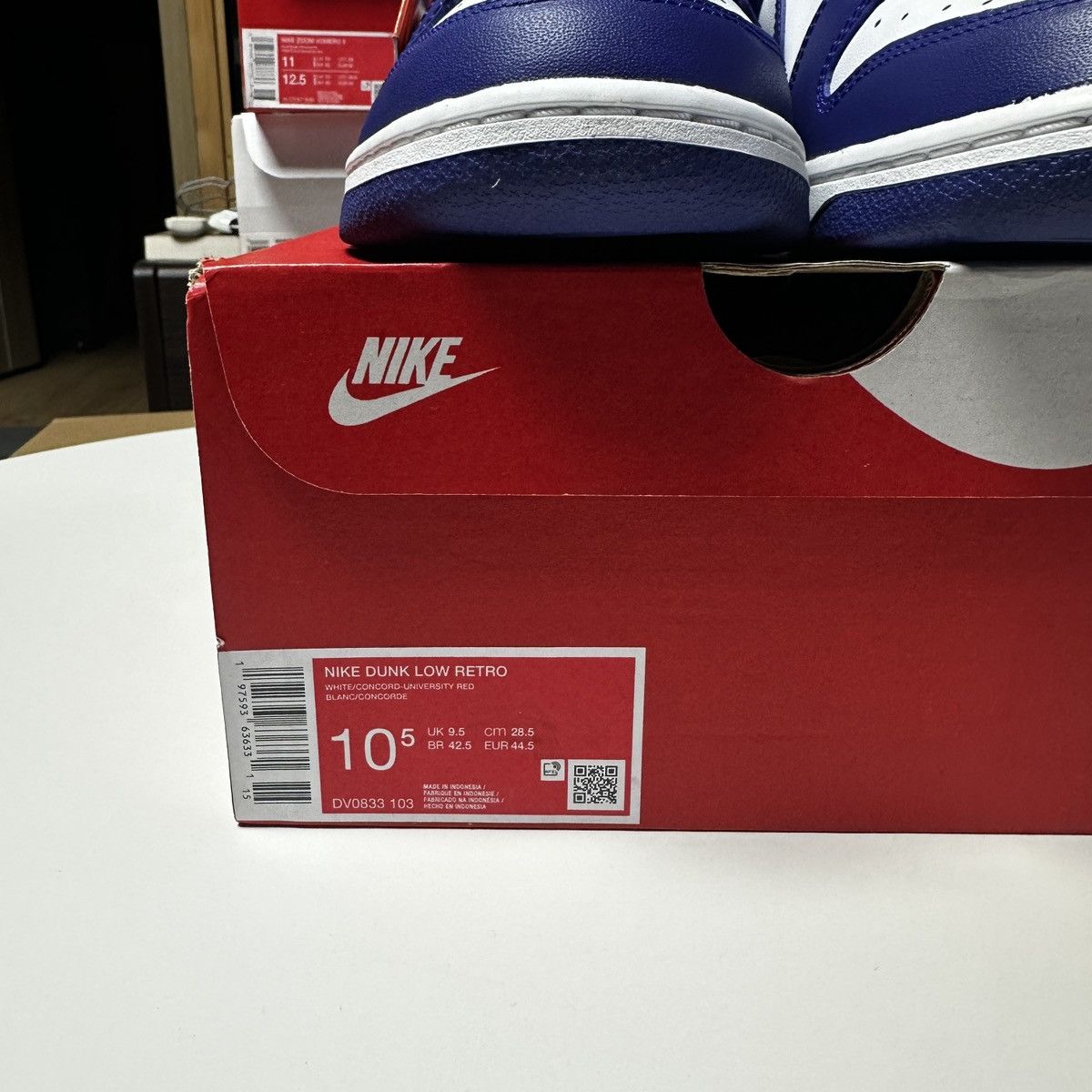 Nike **NEW** Size 10.5 Men, 12.5 WMN Nike Dunk Low Concord Unisex Size US 10.5 / EU 43-44 - 7 Thumbnail