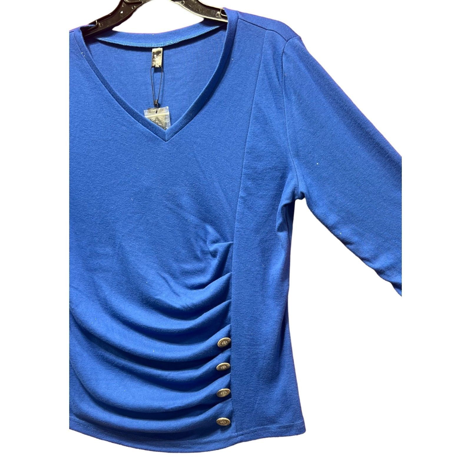 Other Allegra K - Women's V-Neck 3/4Sleeve Solid Knitted Button De Size L / US 10 / IT 46 - 19 Thumbnail
